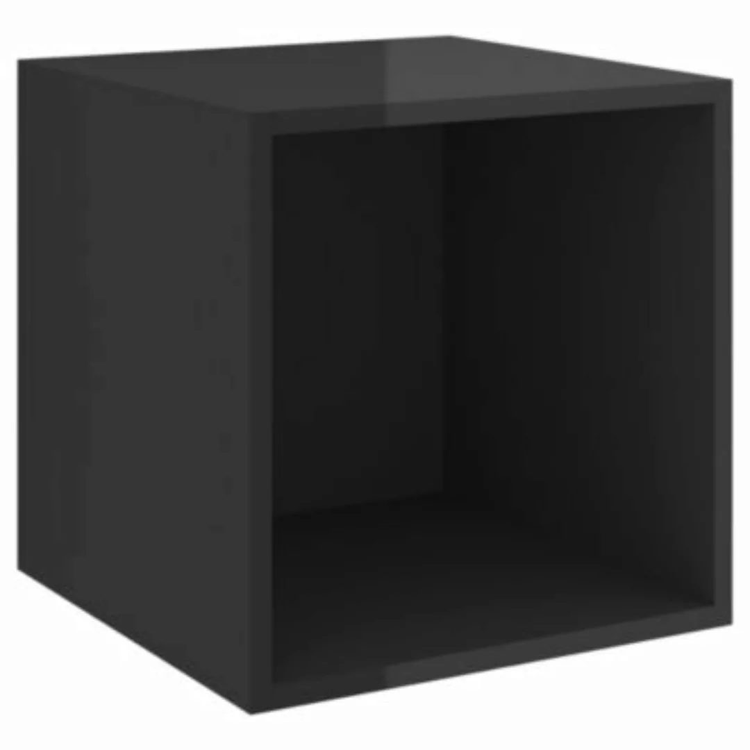 Wandschrank Hochglanz-schwarz 37x37x37 Cm Spanplatte günstig online kaufen