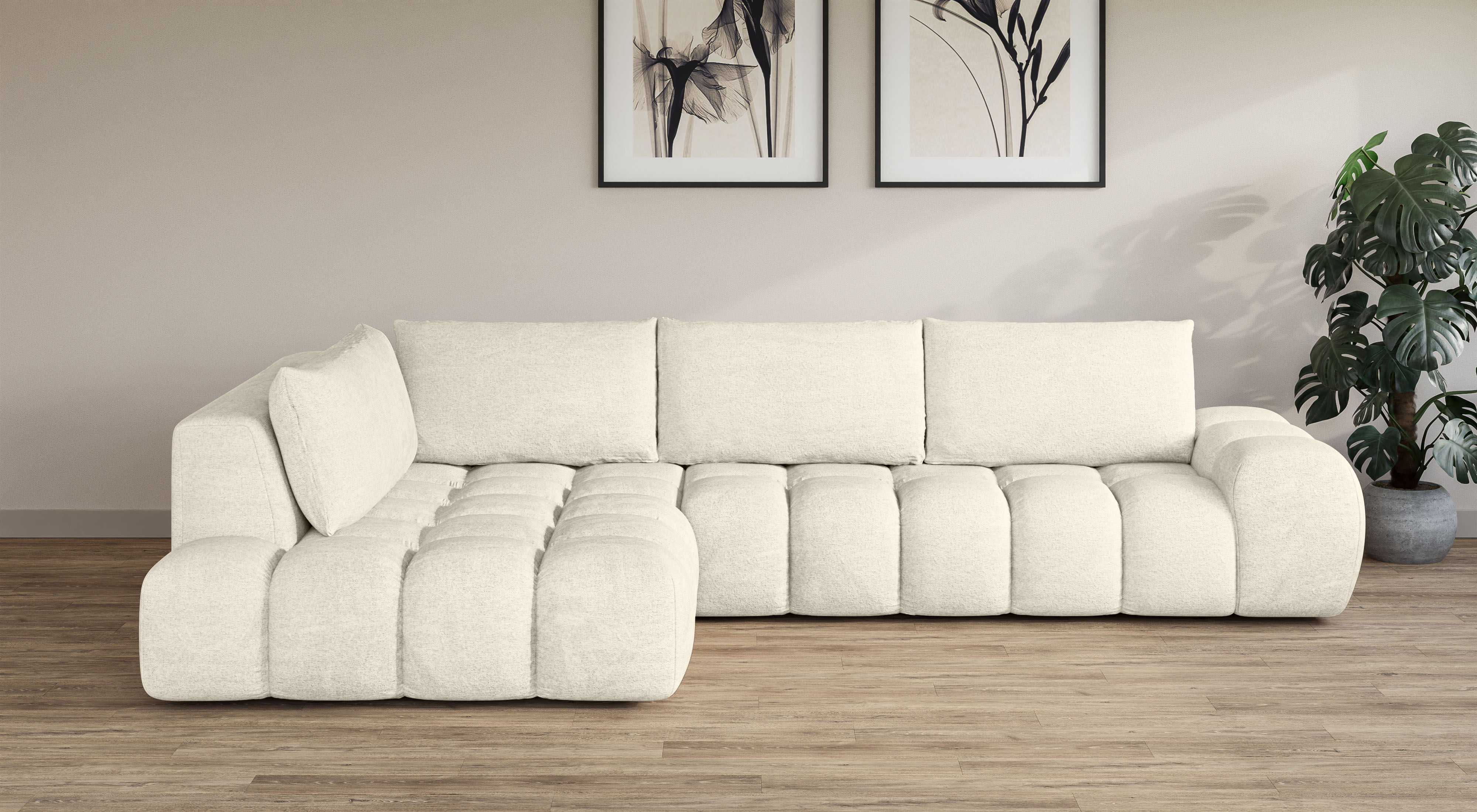 INOSIGN Ecksofa "AZITA Designsofa, elegant und bequem L-Form, Bubble-Optik" günstig online kaufen