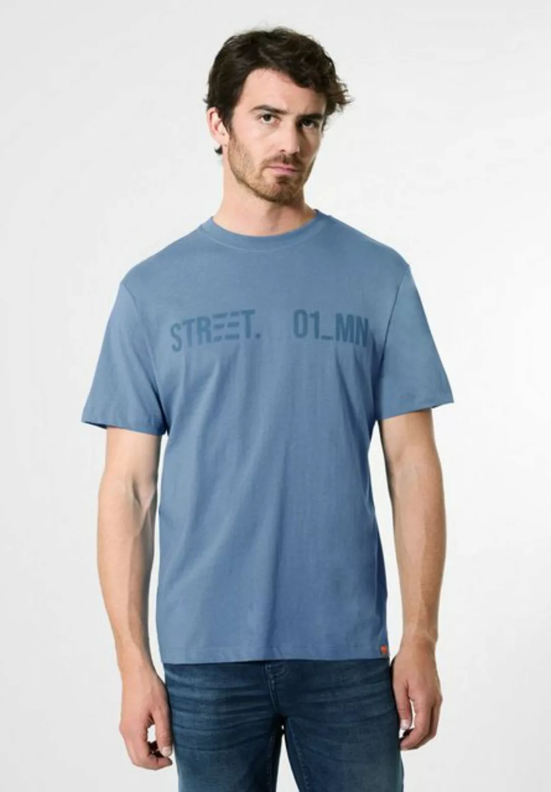 STREET ONE MEN T-Shirt, aus Jersey in Unifarbe günstig online kaufen