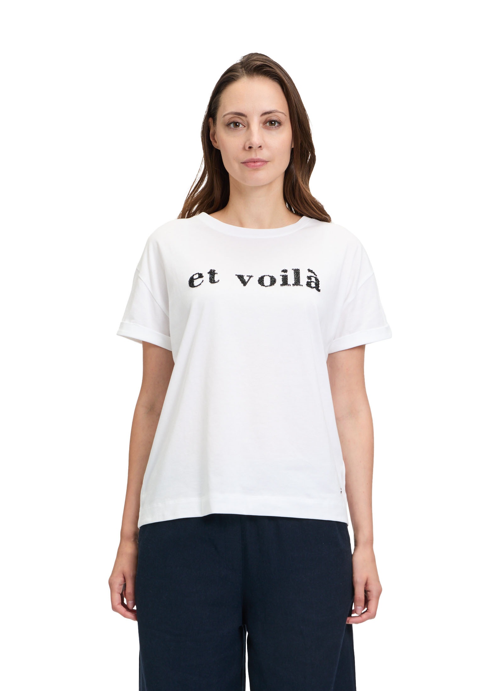 Betty&Co Kurzarmshirt "Betty & Co Damen Casual-Shirt mit Stickerei", (1 tlg günstig online kaufen