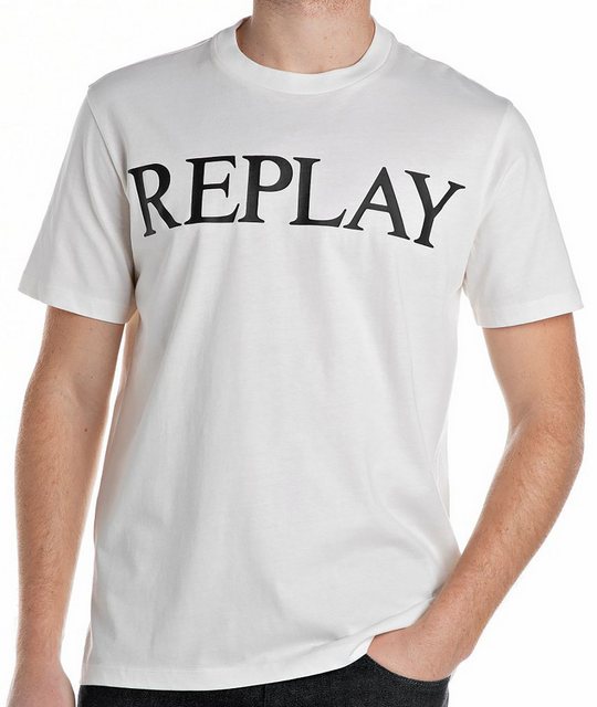 Replay Herren Rundhals T-Shirt BASIC JERSEY BIG 30/1 Regular Fit günstig online kaufen