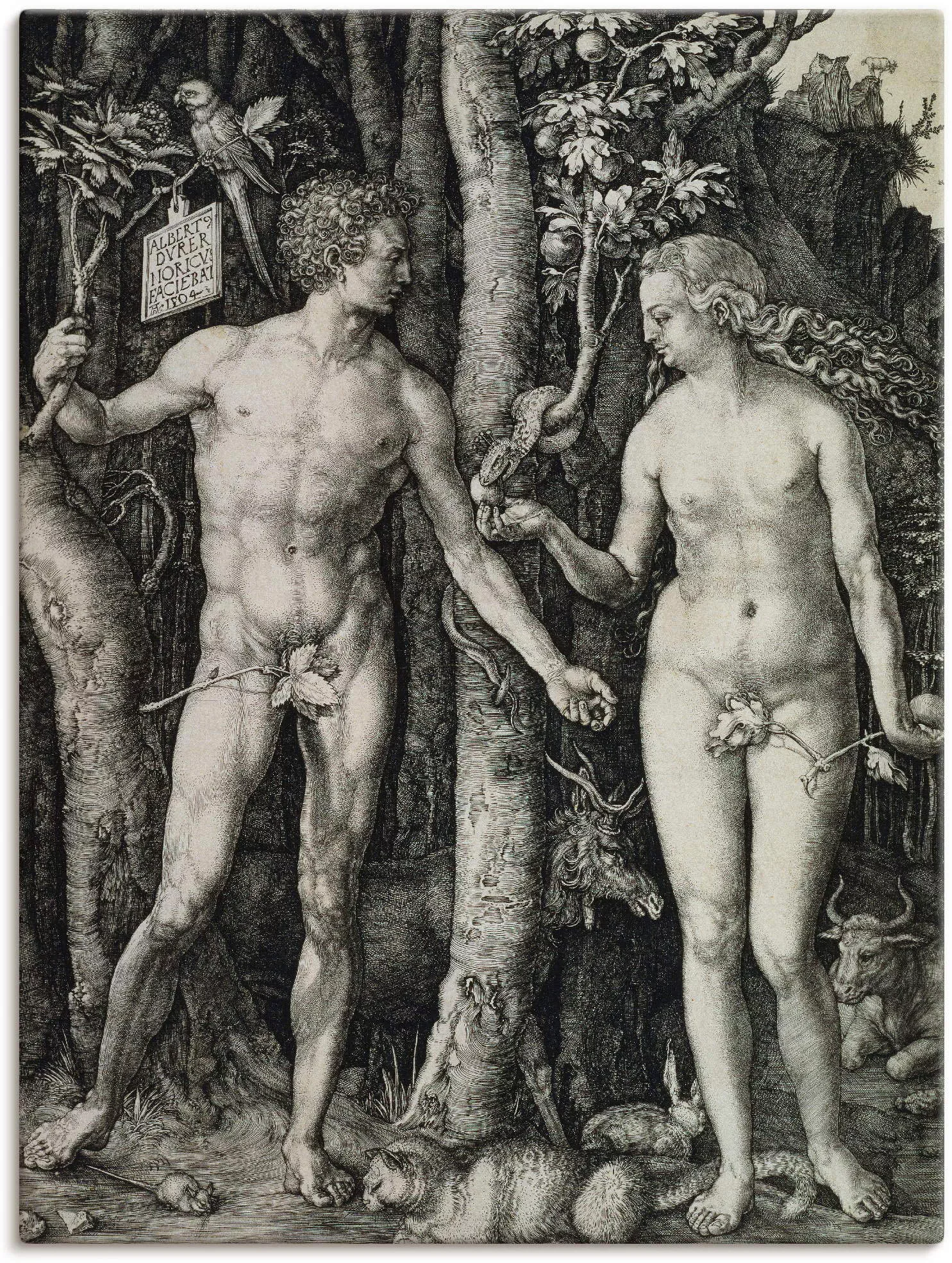 Artland Wandbild "Adam und Eva. 1504", Religion, (1 St.), als Leinwandbild, günstig online kaufen
