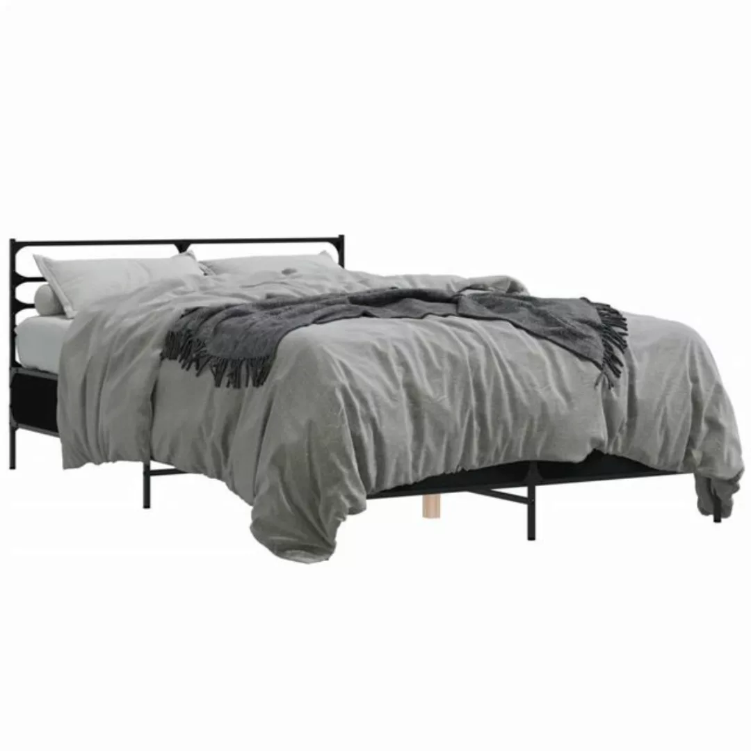 vidaXL Bett Bettgestell Räuchereiche 75x190 cm Holzwerkstoff günstig online kaufen