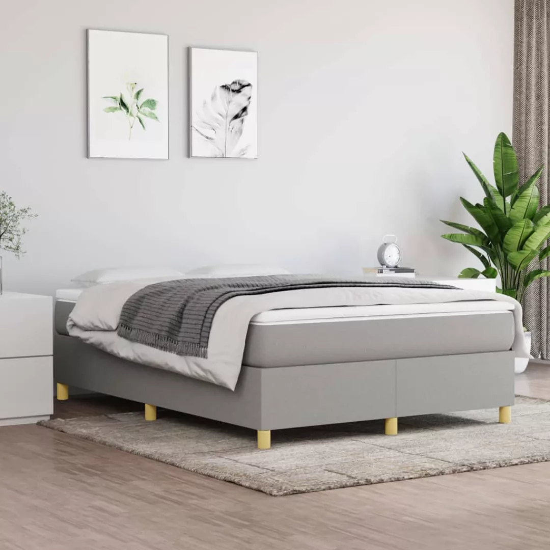 Vidaxl Boxspringbett Hellgrau 140x200 Cm Stoff günstig online kaufen