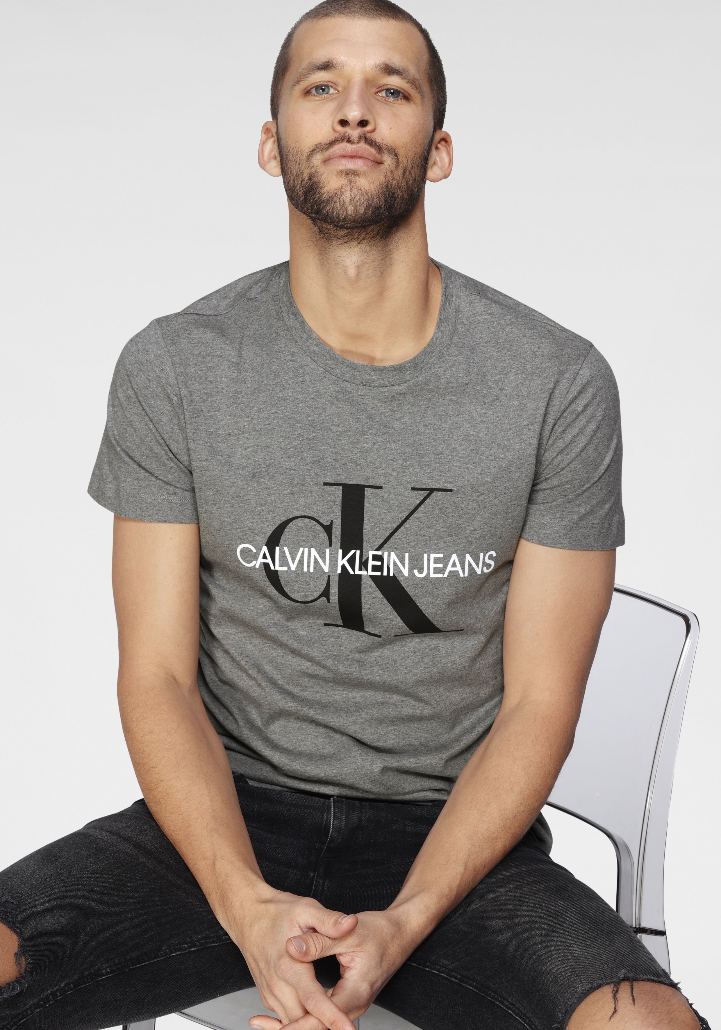 Calvin Klein Jeans T-Shirt "ICONIC MONOGRAM SLIM TEE" günstig online kaufen