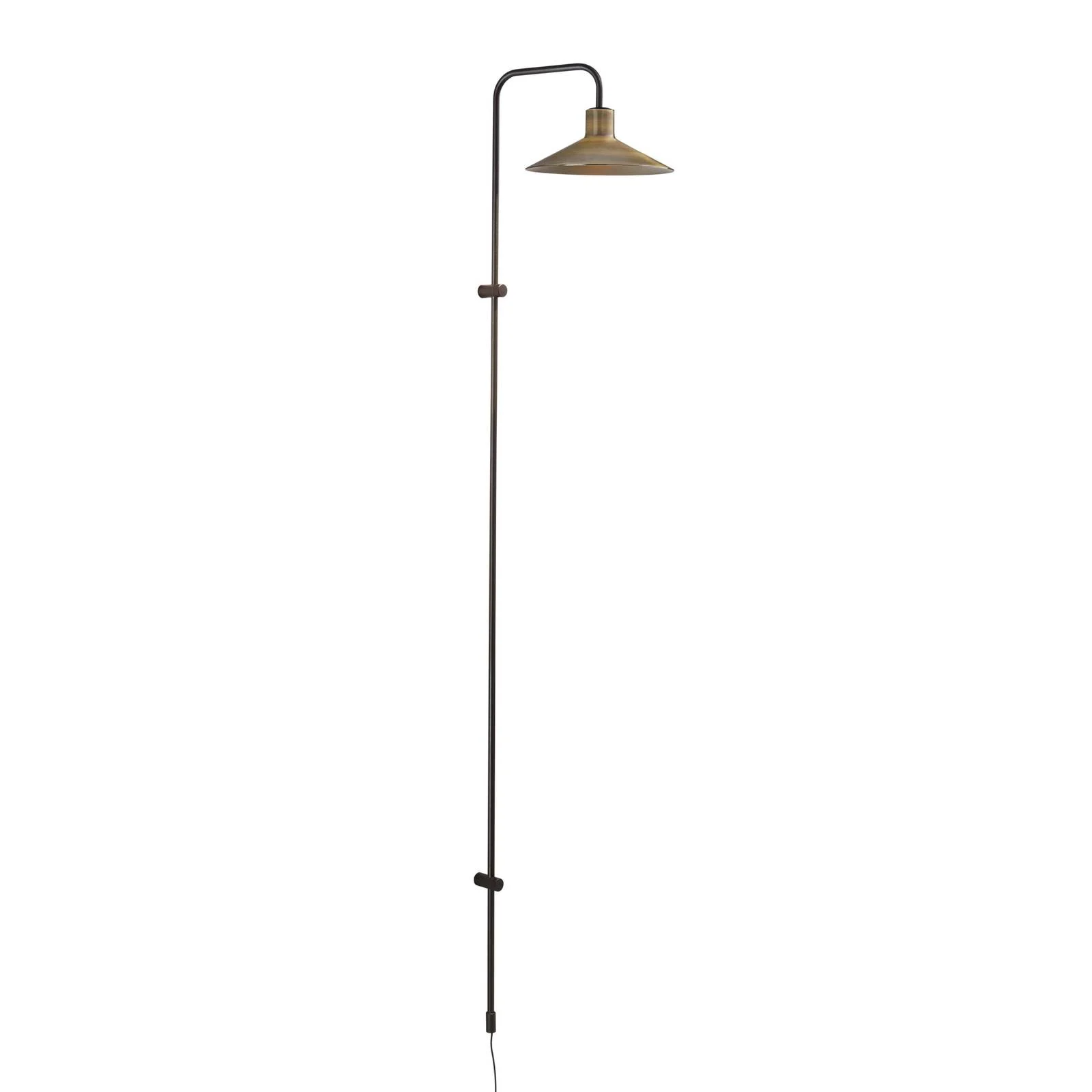 Bover Wandlampe Platet A/05, schwarz/messingfarben, 142 cm günstig online kaufen