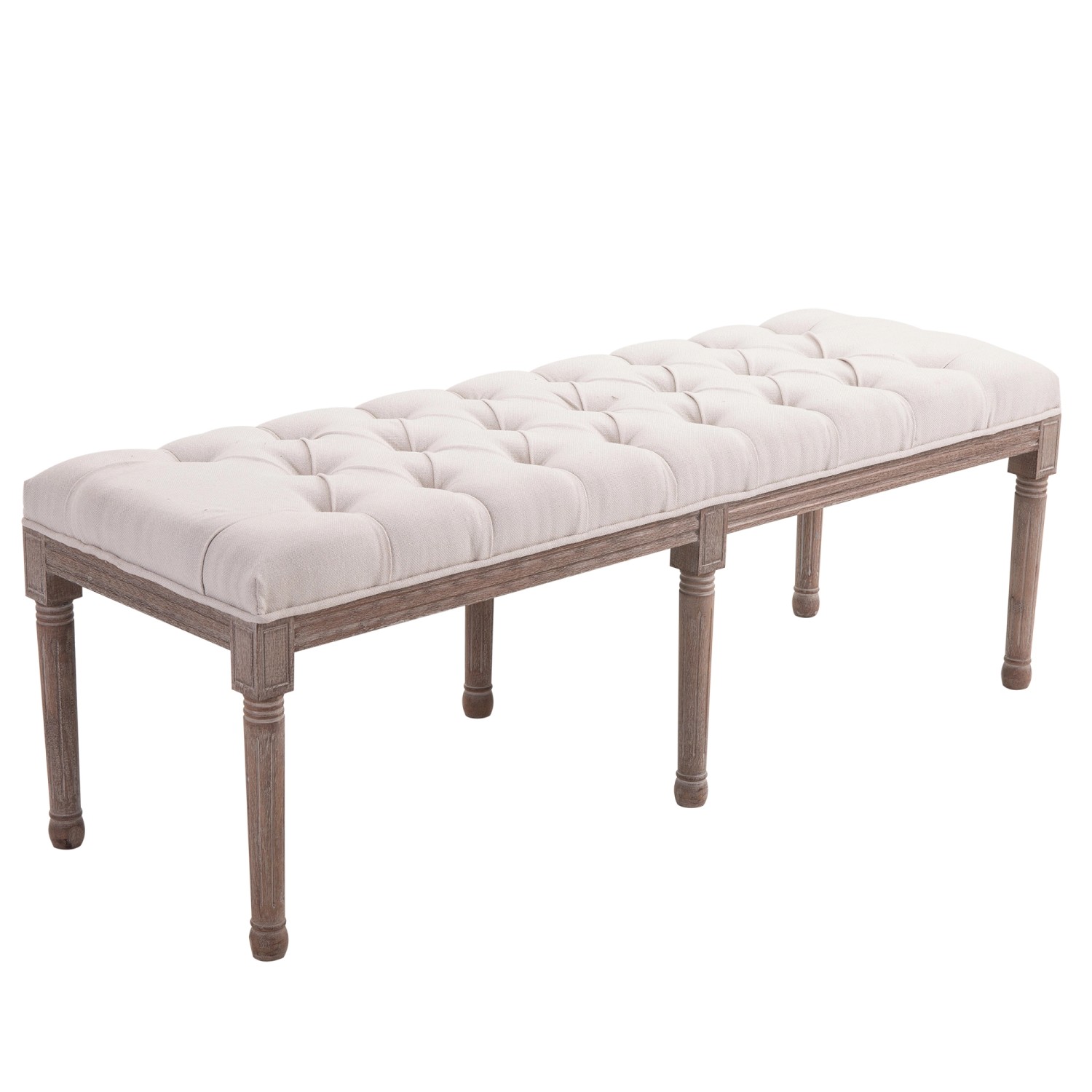 HOMCOM Polsterbank Sitzbank Lounge Sitzhocker Vintage Retro mit Knöpfen Lei günstig online kaufen