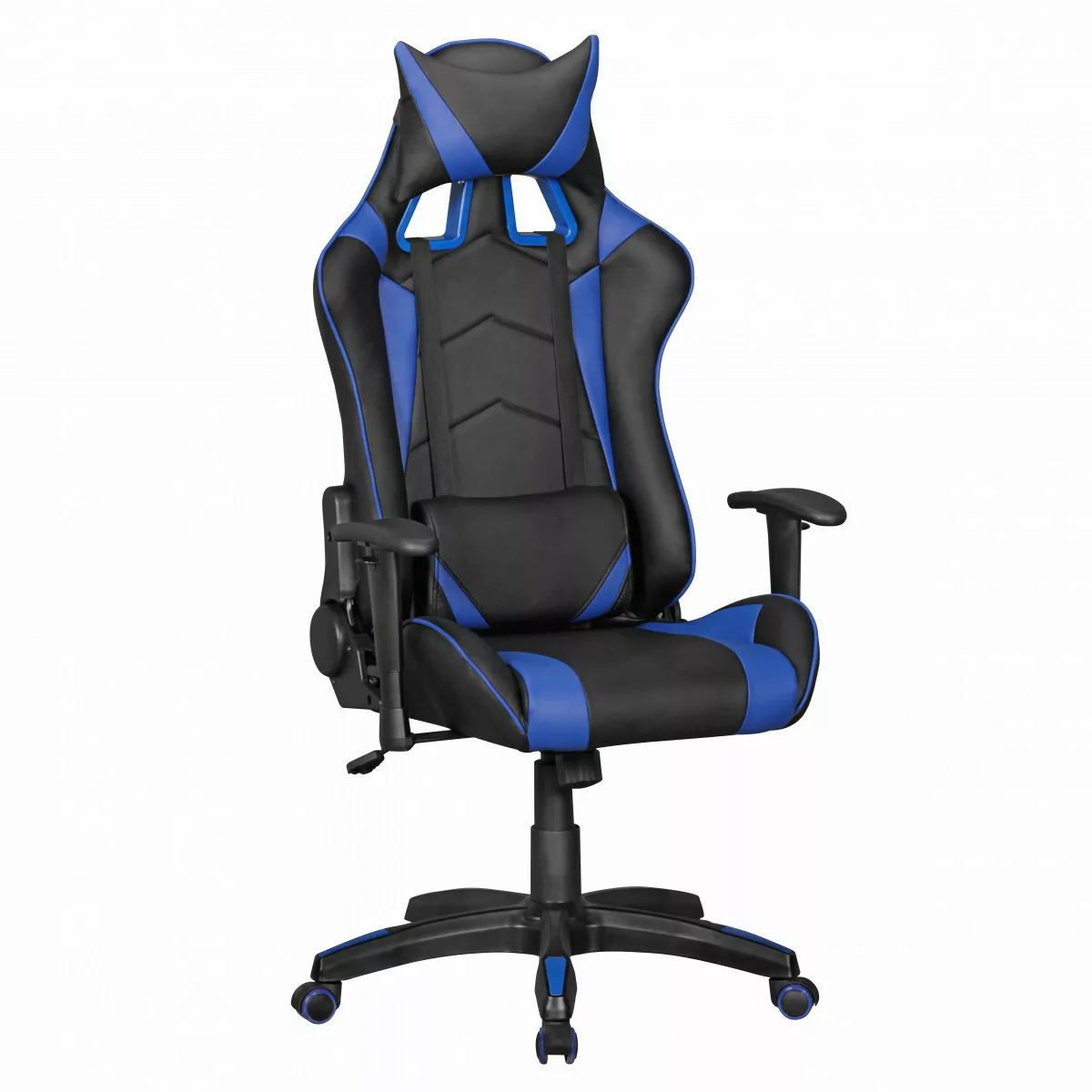 SCORE - Gaming Chair aus Kunstleder in Schwarz/Blau| Schreibtisch-Stuhl in günstig online kaufen
