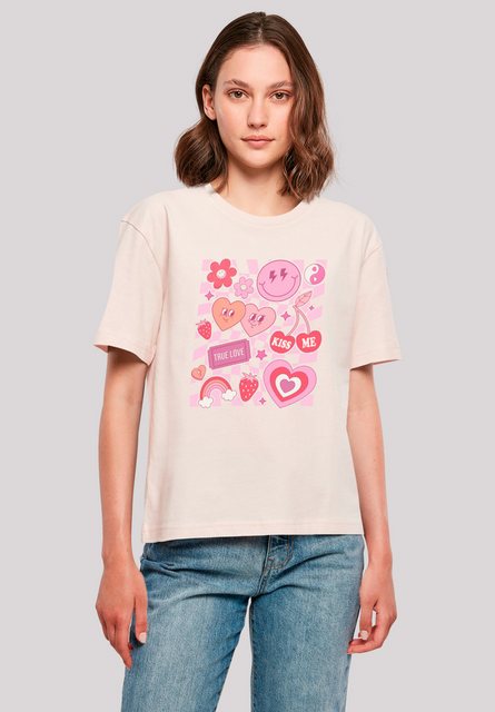 F4NT4STIC T-Shirt Retro Valentinstag Herz Rainbow Fruits Premium Qualität günstig online kaufen