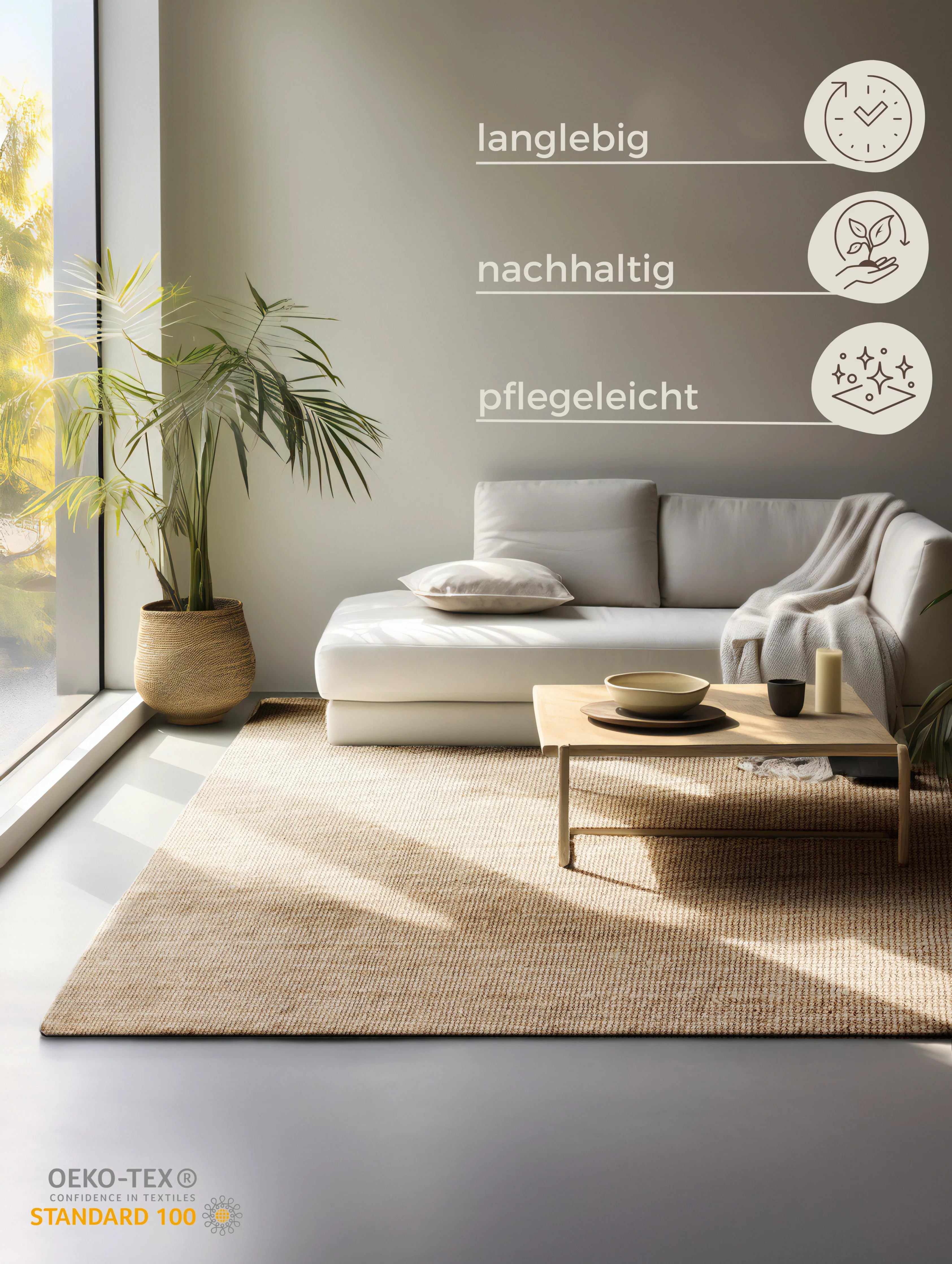 HANSE Home Teppich »Jaipur«, rechteckig, Jute, Natur, Wohnzimmer, Esszimmer günstig online kaufen