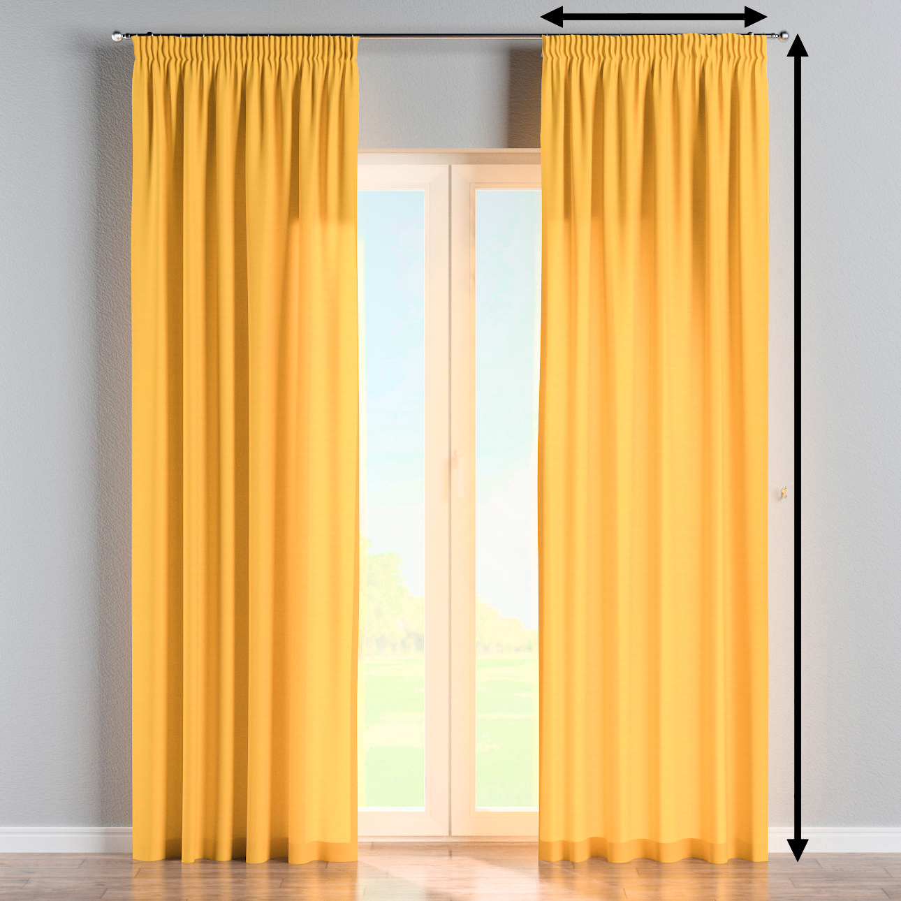 Gefütterter Vorhang mit Kräuselband, gelb, Loneta (133-40) günstig online kaufen