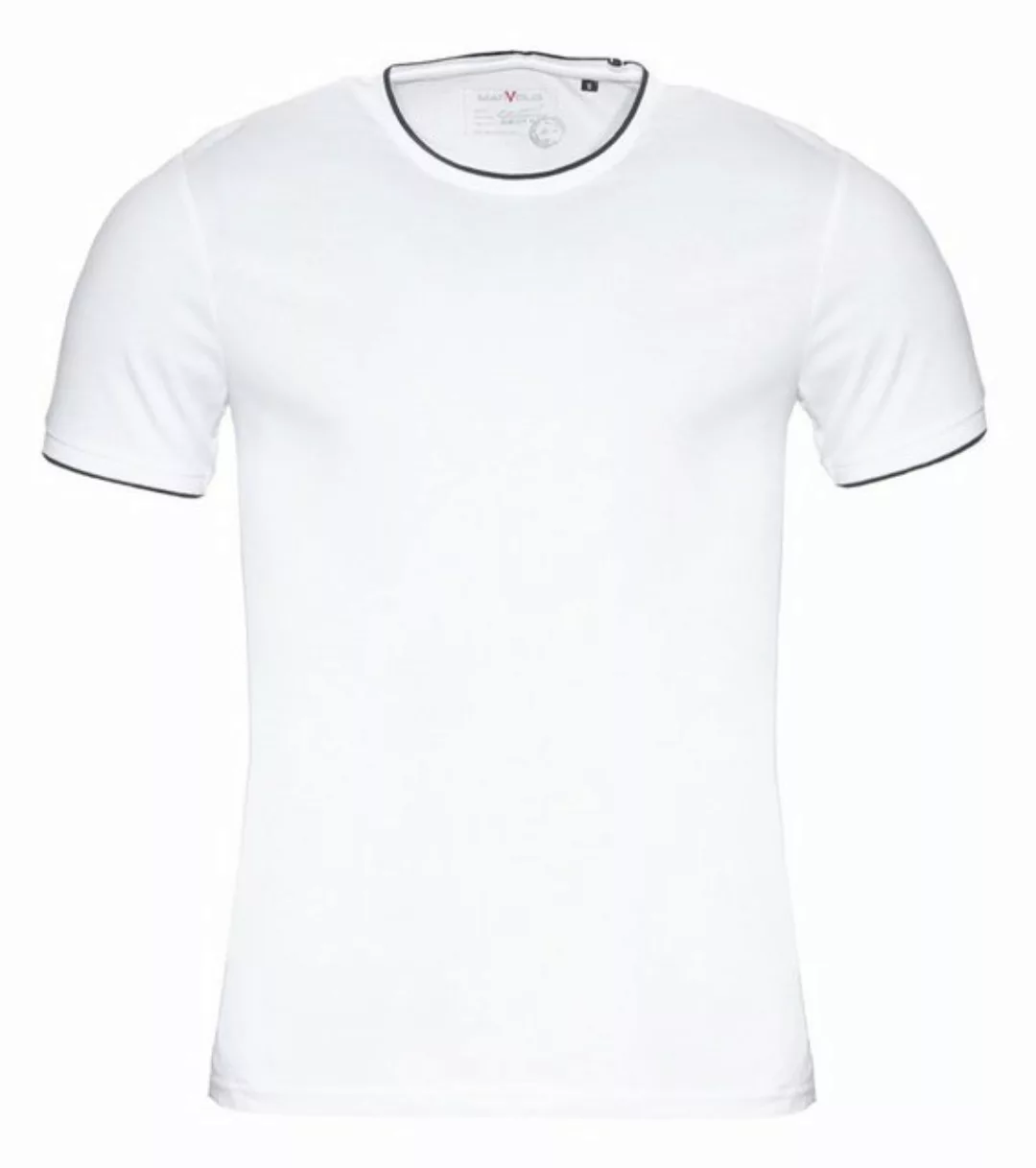 MARVELIS T-Shirt T-Shirt - Casual Fit - Rundhals - Einfarbig - Weiß (1-tlg) günstig online kaufen