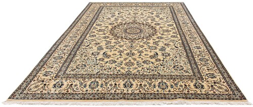 morgenland Wollteppich »Nain 9la Medaillon Beige 310 x 203 cm«, rechteckig, günstig online kaufen