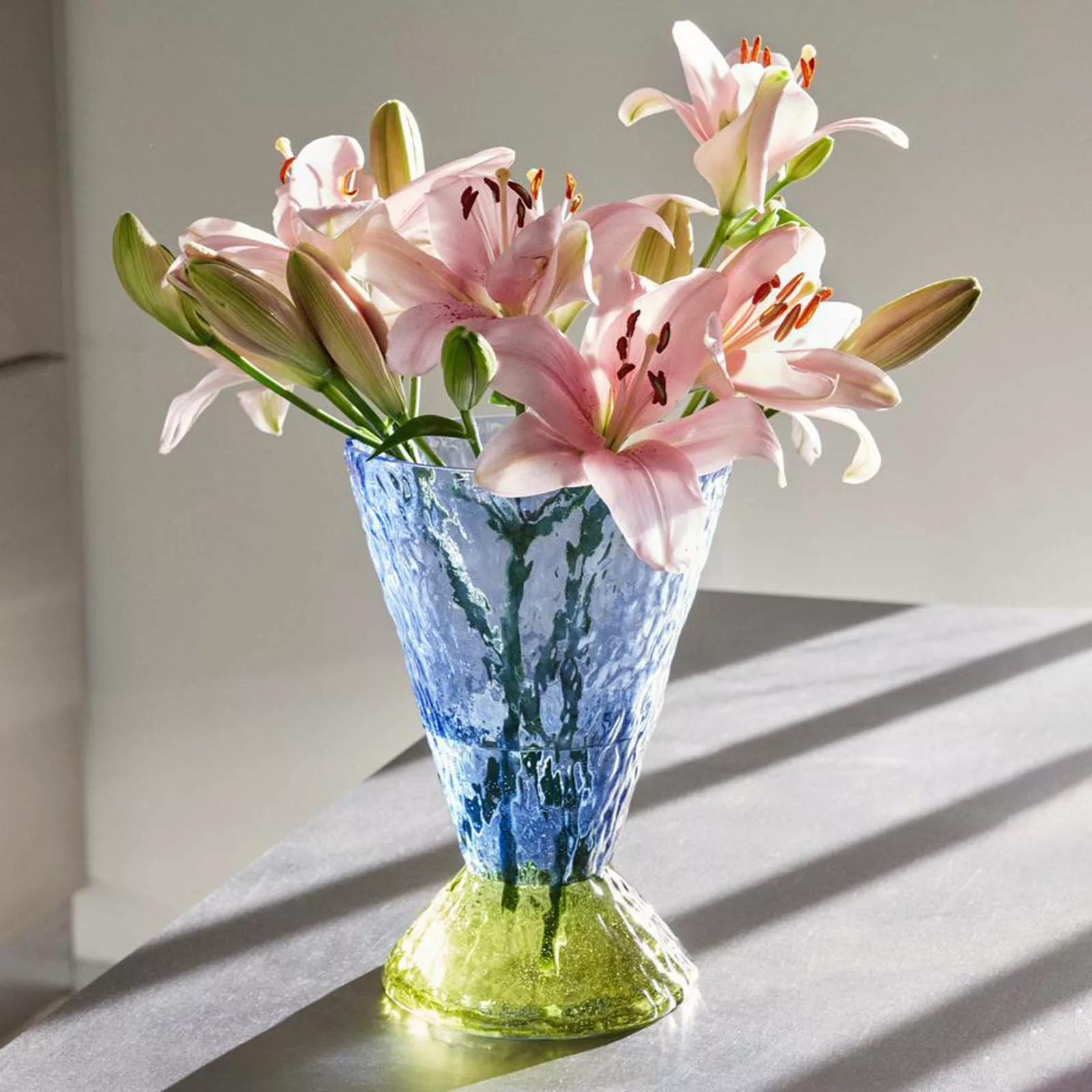 HÜBSCH Vase Abyss, blau, Glas, Höhe 29 cm, Ø 20 cm günstig online kaufen