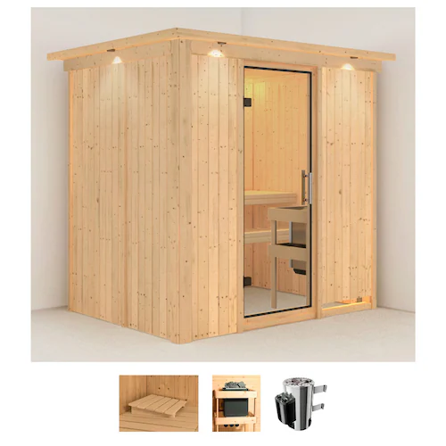 Karibu Sauna »Finja«, 3,6-kW-Plug & Play Ofen mit integrierter Steuerung günstig online kaufen