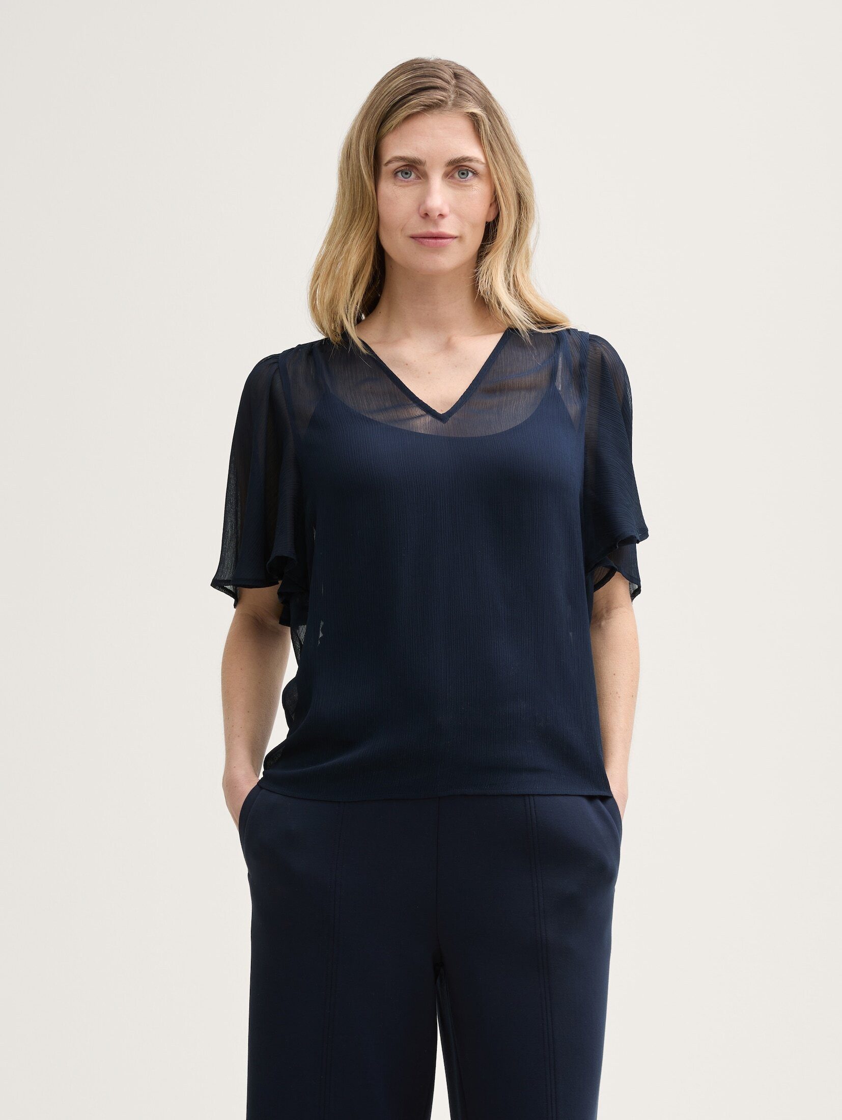TOM TAILOR Kurzarmbluse Chiffon Bluse Chiffon günstig online kaufen