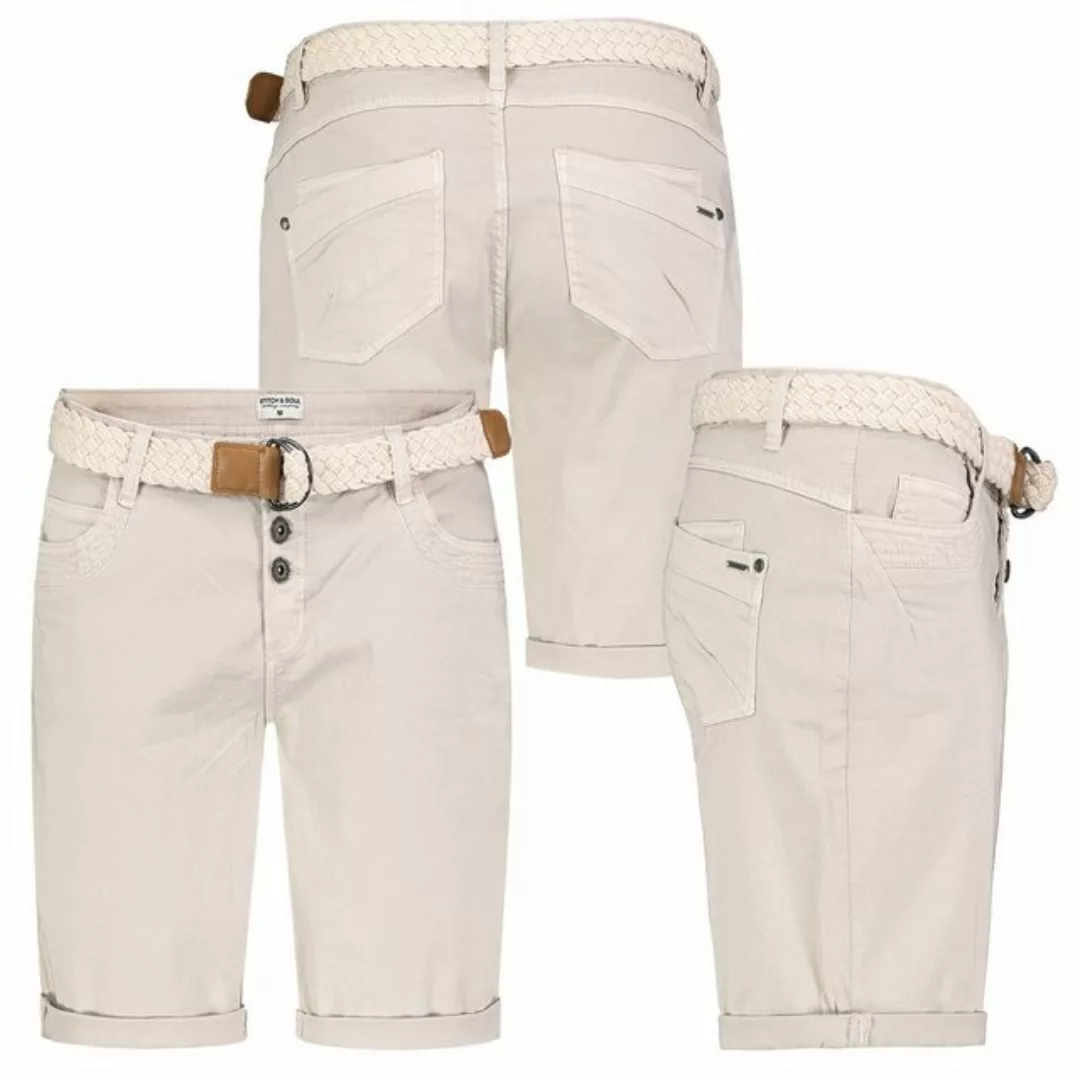 Stitch & Soul Bermudas Damen Short Bermuda kurze Hose Sommer Chino Stoff Ho günstig online kaufen