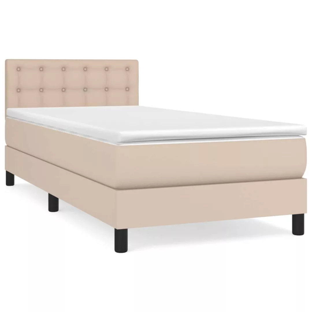 Vidaxl Boxspringbett Mit Matratze Cappuccino-braun 80x200cm Kunstleder günstig online kaufen