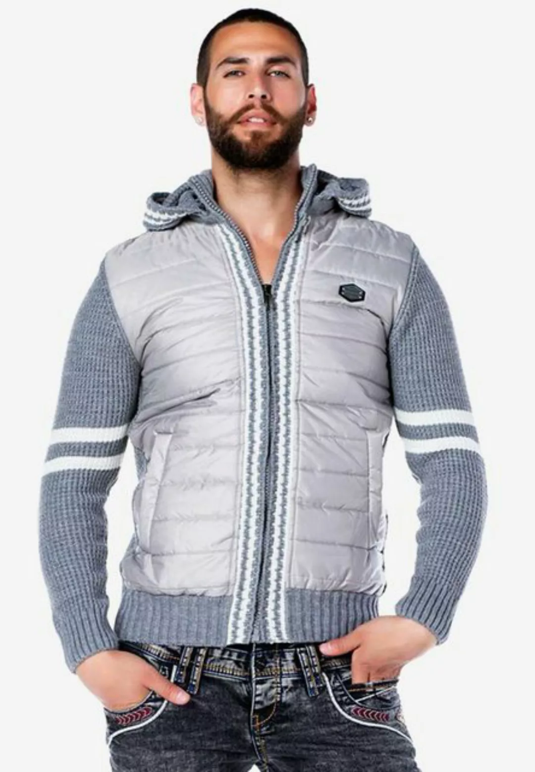 Cipo & Baxx Strickjacke mit schicken Strickelementen günstig online kaufen