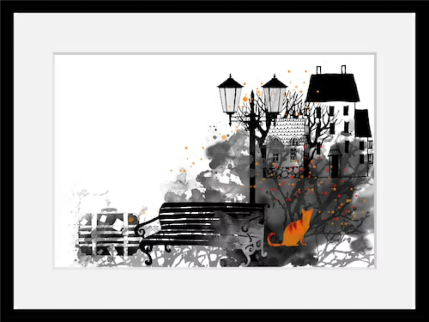 queence Bild »Park«, Katze-Katzenbilder-Stadt-Gebäude, HD Premium Poster-Dr günstig online kaufen