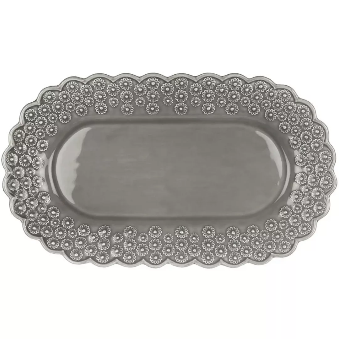 Ditsy ovaler Servierteller Soft grey (grau) günstig online kaufen