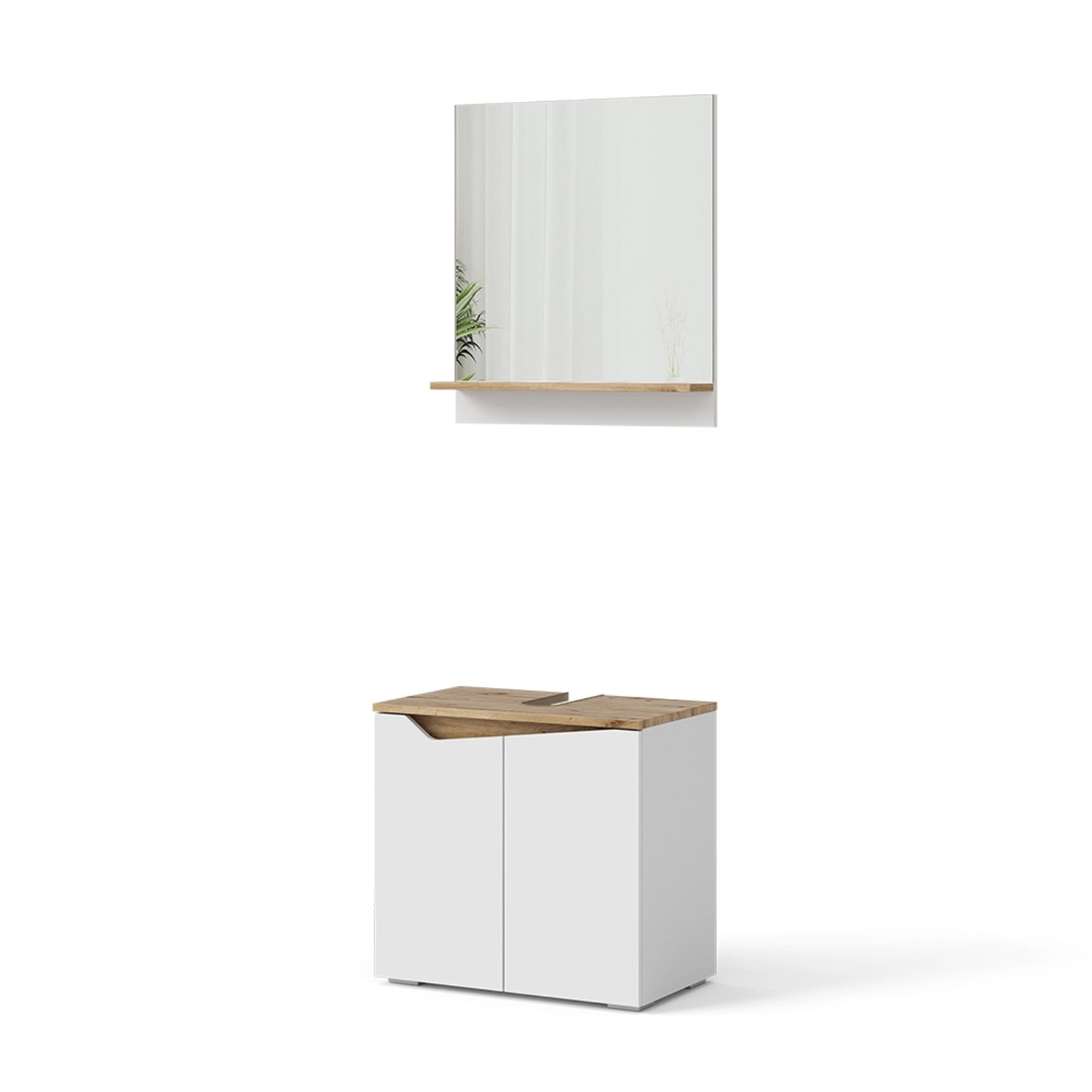 Vicco Badmöbel-Set Marelle, Weiß/Artisan-Eiche, 2 Teile, günstig online kaufen