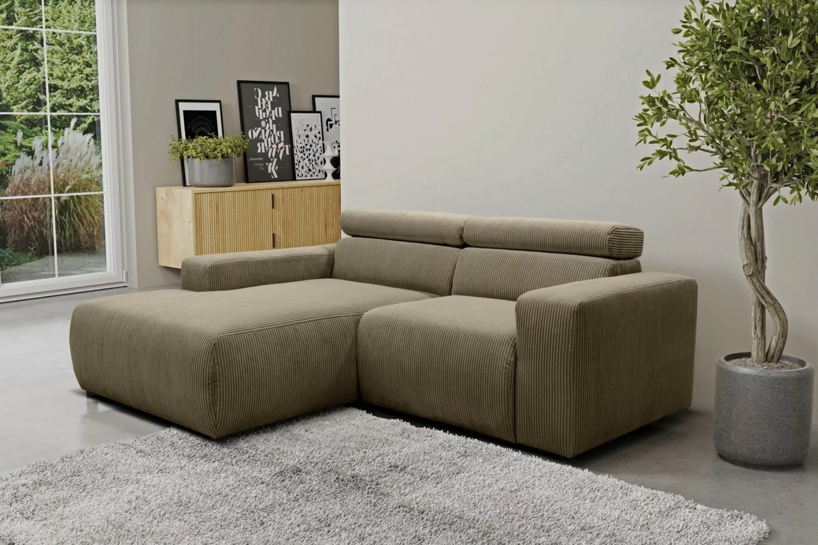 DOMO collection Ecksofa Brandon kleine Ausführung B/T/H: 214/100/80 cm, Mit günstig online kaufen