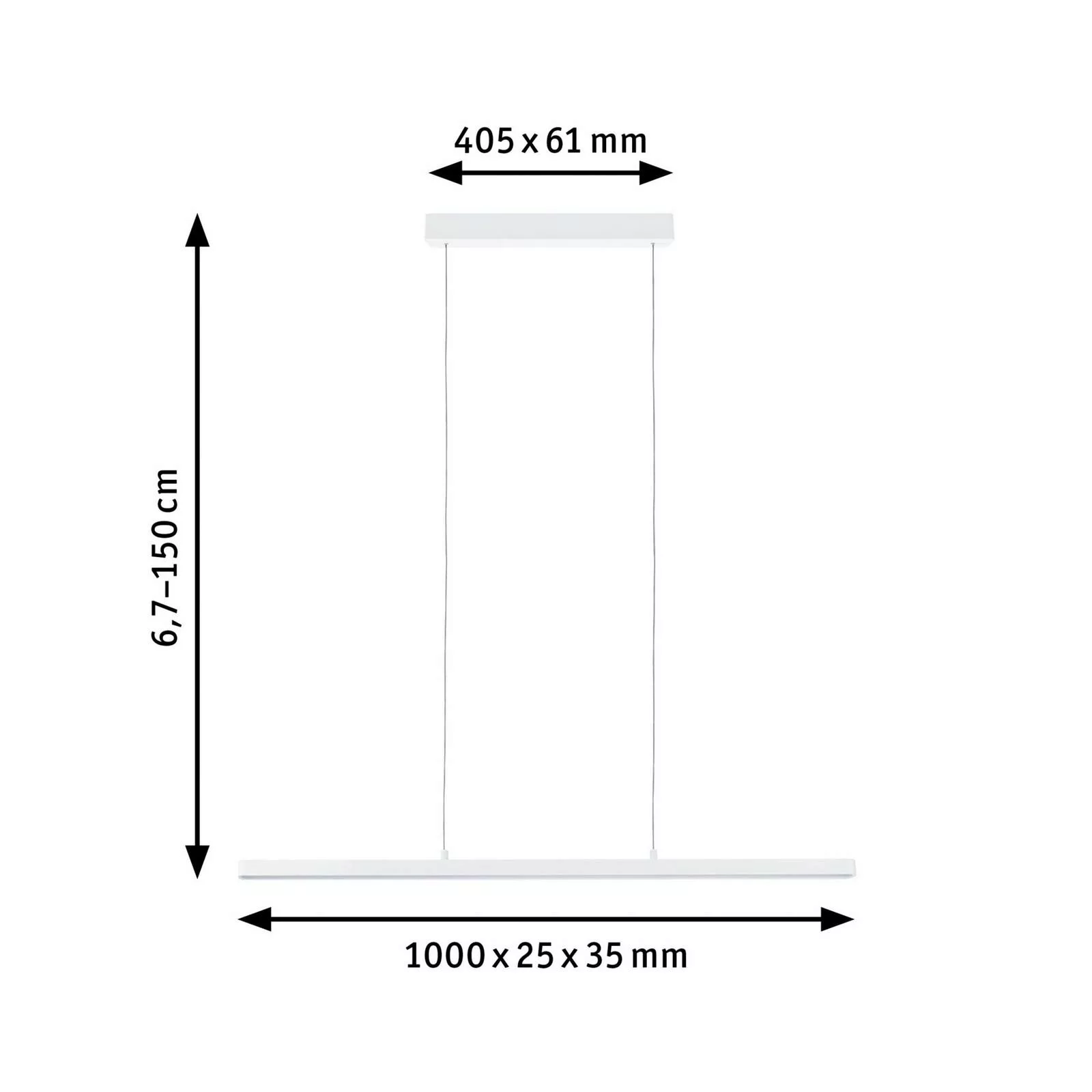 LED Pendelleuchte Lento in Weiß 4x10,5W 3495lm günstig online kaufen