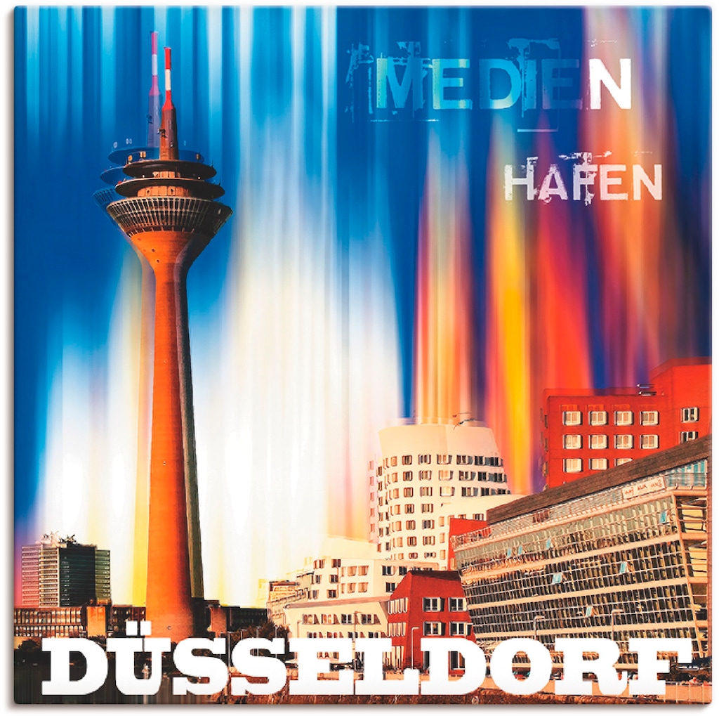 Artland Leinwandbild »Düsseldorf Skyline Abstrakt 03«, Deutschland, (1 St.) günstig online kaufen