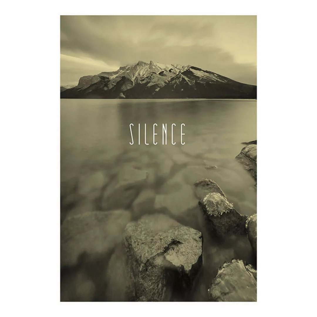 Komar Wandbild Word Lake Silence Sand Natur B/L: ca. 50x70 cm günstig online kaufen