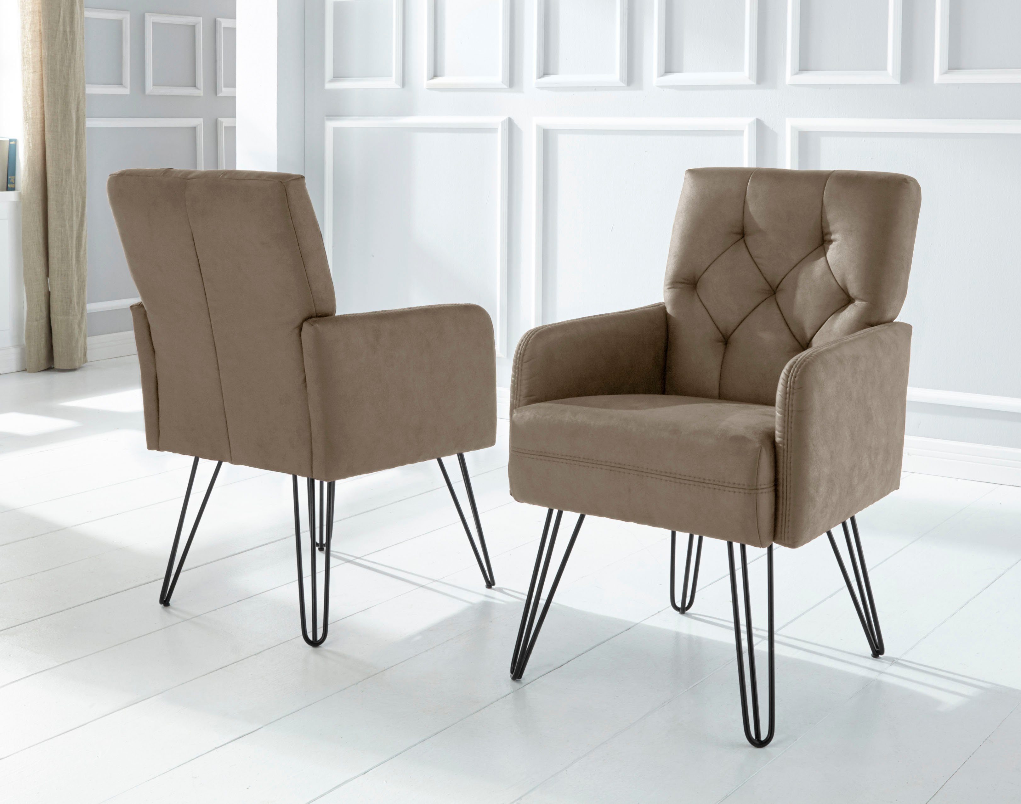 exxpo - sofa fashion Sessel "Doppio, Loungesessel mit Designuntergestell, b günstig online kaufen