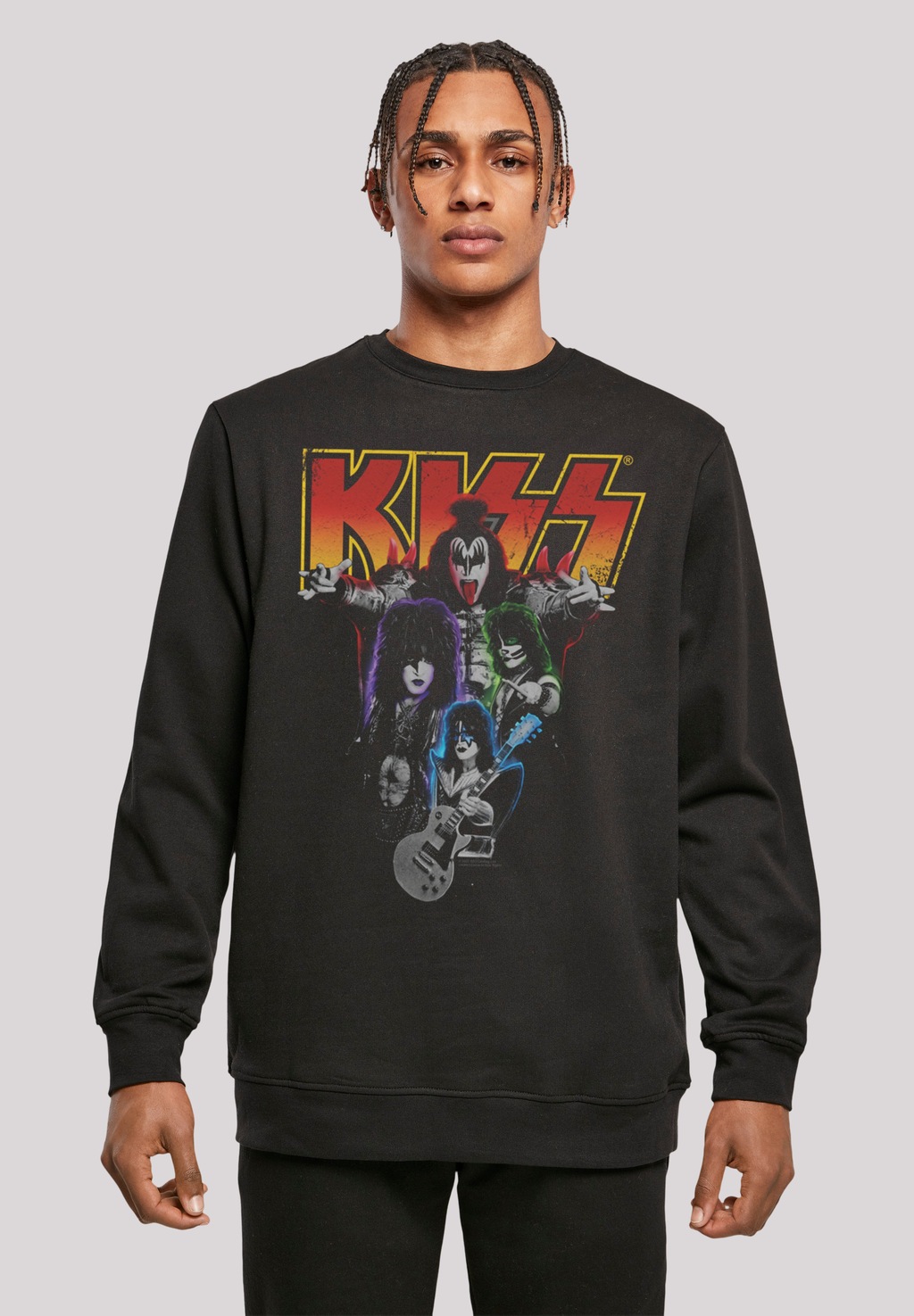 F4NT4STIC Sweatshirt "Kiss Rock Band Neon", Premium Qualität, Musik, By Roc günstig online kaufen