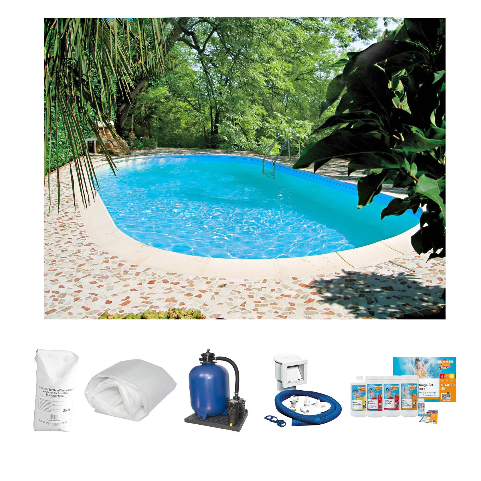 SUMMER FUN Ovalpool, (Set, 6 tlg.) günstig online kaufen