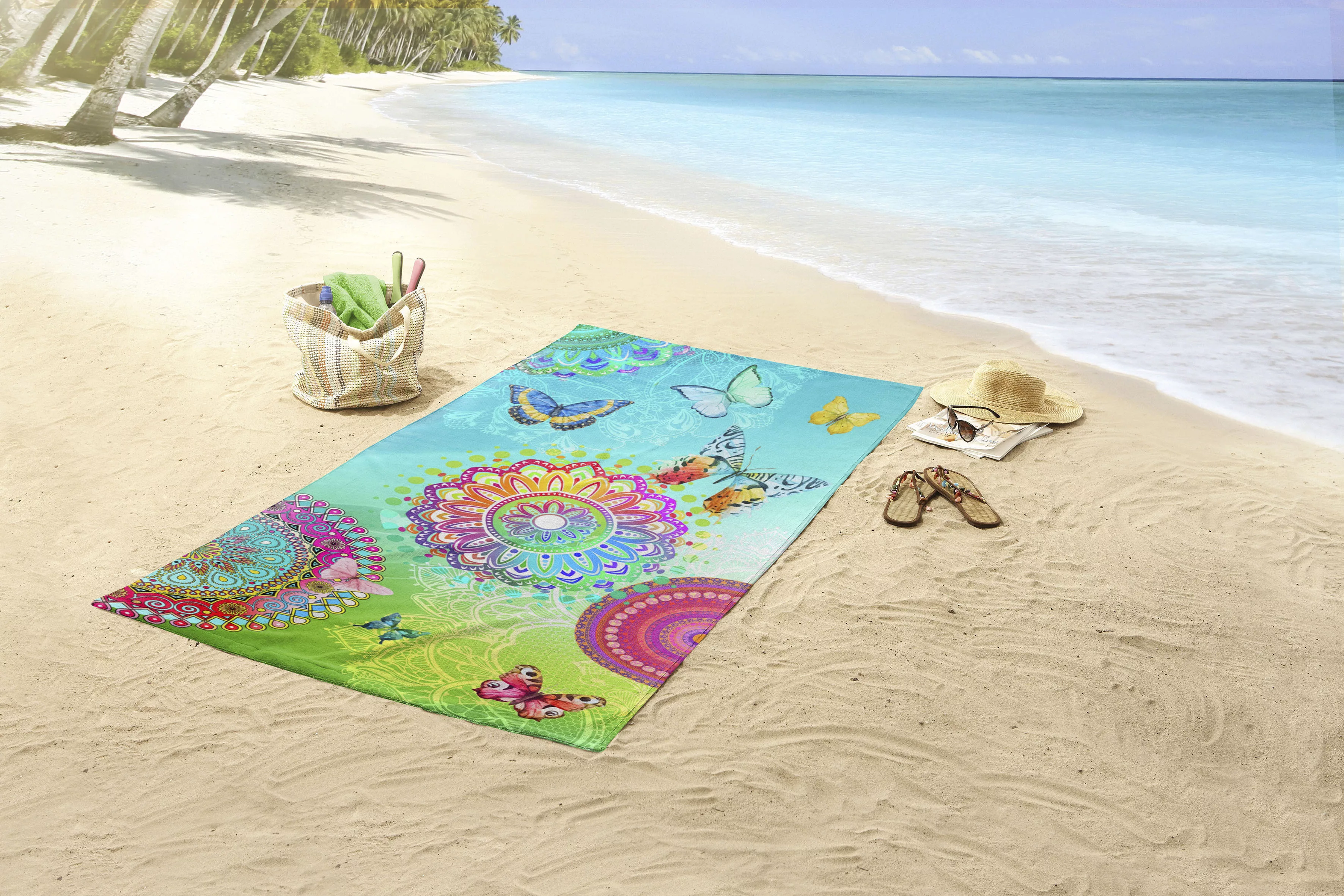 Strandtuch Multi Baumwolle B/L: ca. 100x180 cm günstig online kaufen