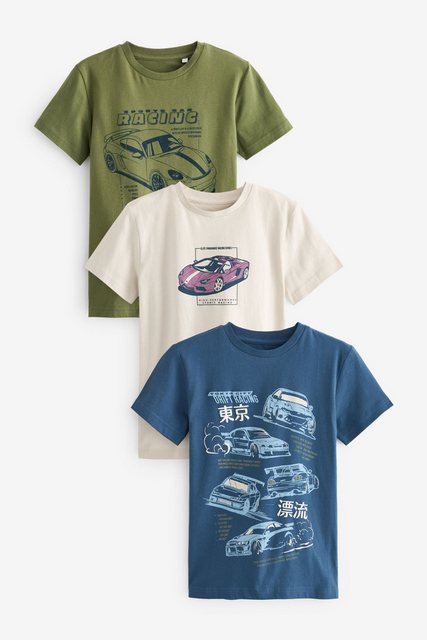 Next T-Shirt T-Shirt mit Grafik und kurzen Ärmeln, 3er-Pack (3-tlg) günstig online kaufen