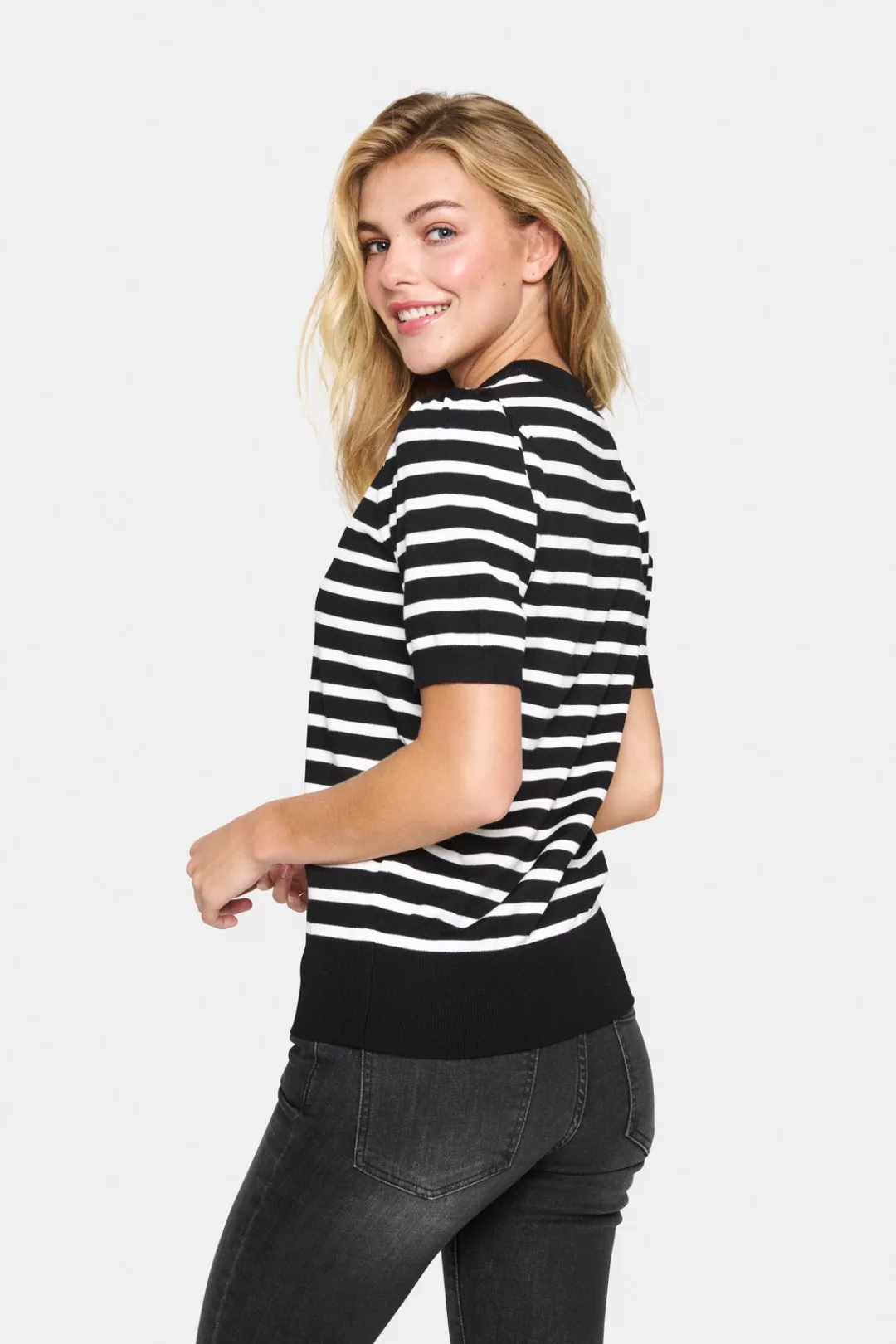 Saint Tropez Kurzarmpullover "MilaSZ SS Striped" günstig online kaufen