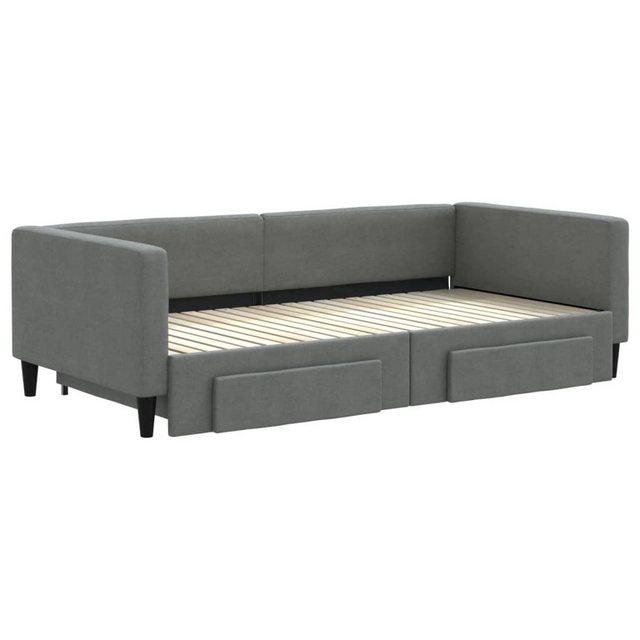 furnicato Bett Tagesbett Ausziehbar mit Schubladen Dunkelgrau 100x200 cm St günstig online kaufen