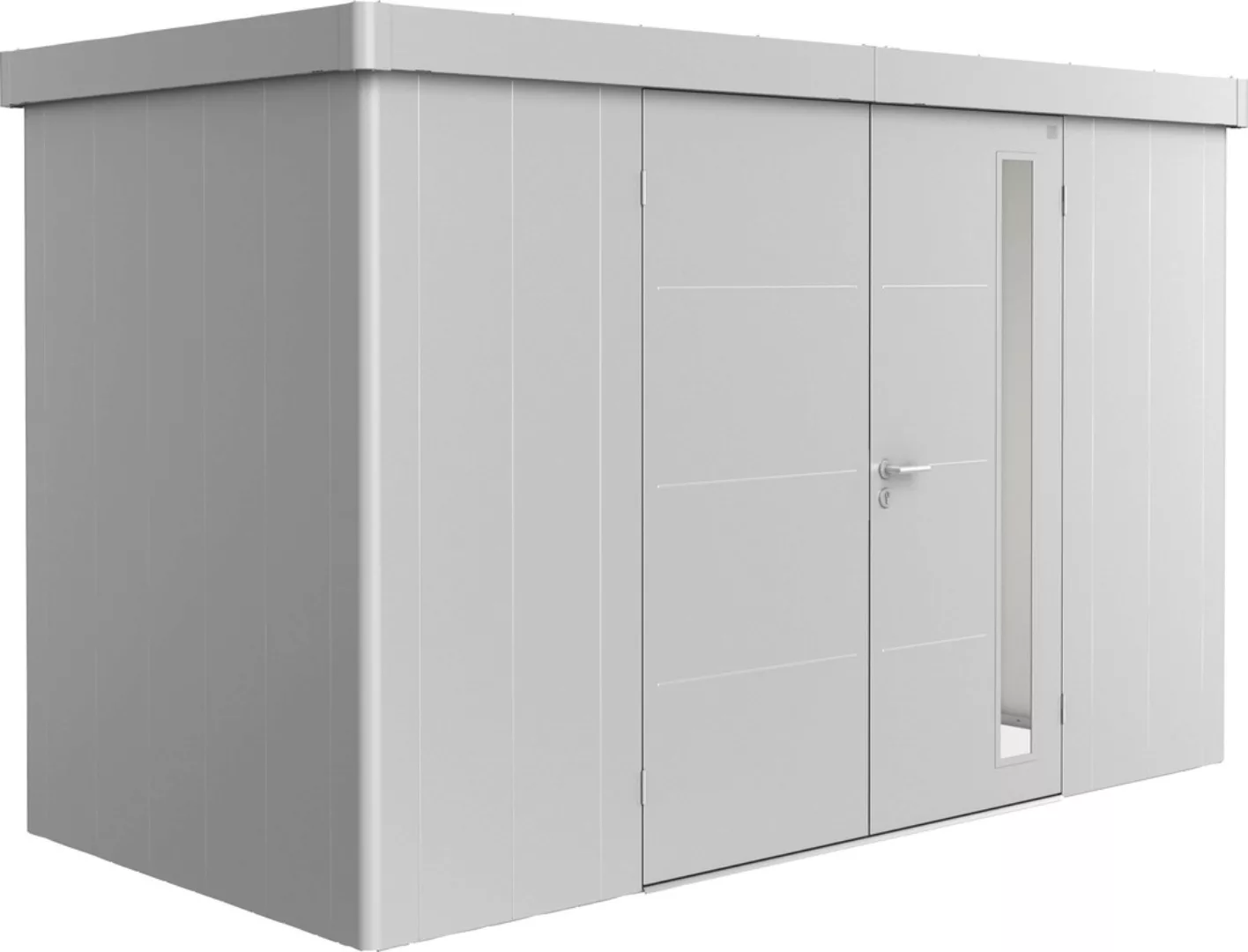 Biohort Gerätehaus Neo 1D Doppeltüre Silber-Metallic günstig online kaufen