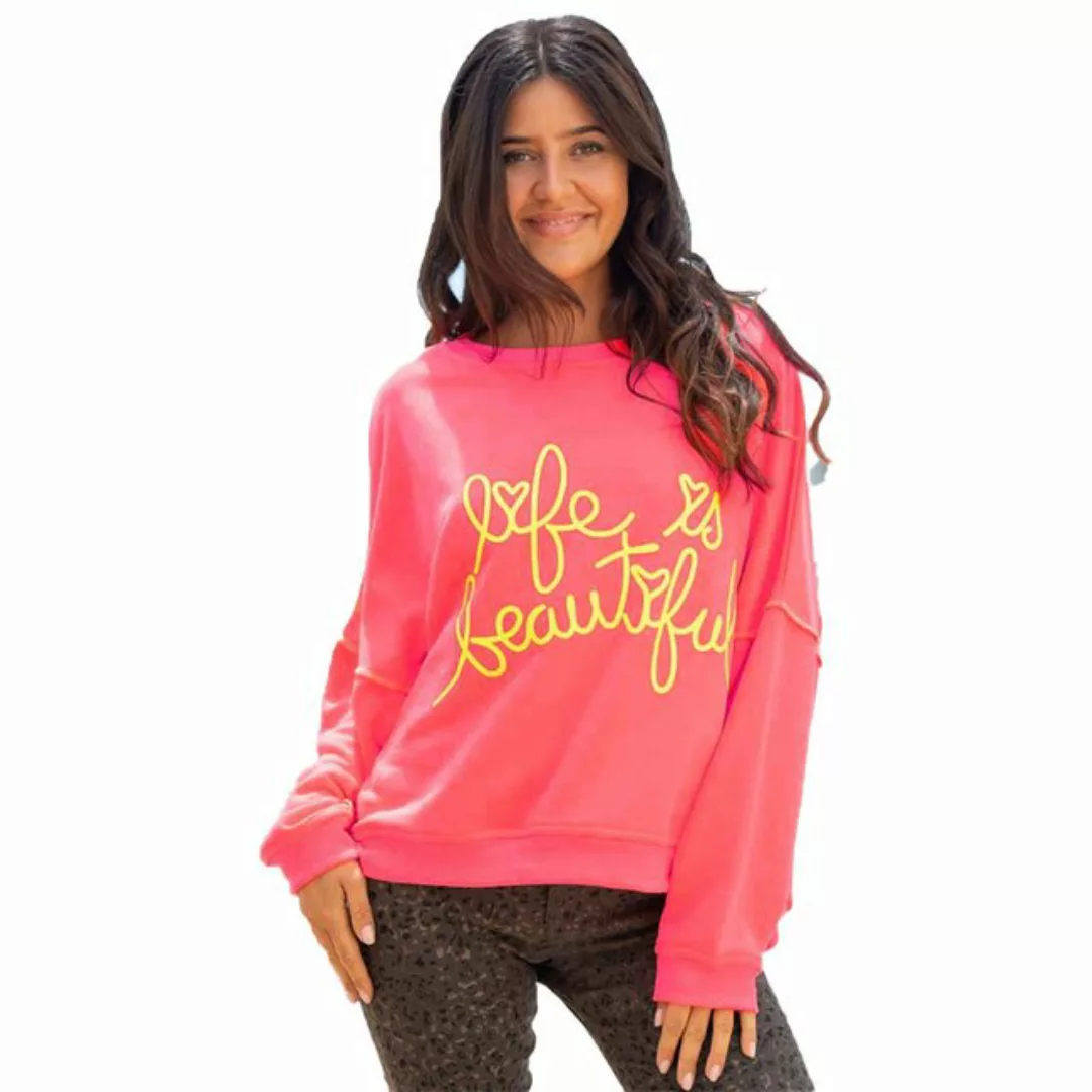 Miss Goodlife Sweater Miss Goodlife MG9432 Sweater,Life is Beautiful, neonp günstig online kaufen