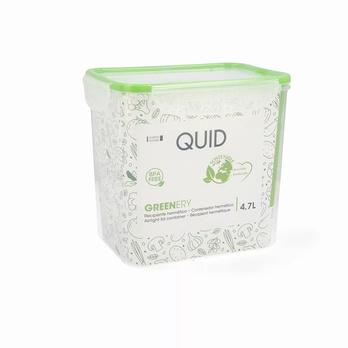Lunchbox Hermetisch Quid Greenery Durchsichtig Kunststoff (4,7 L) (pack 4x) günstig online kaufen