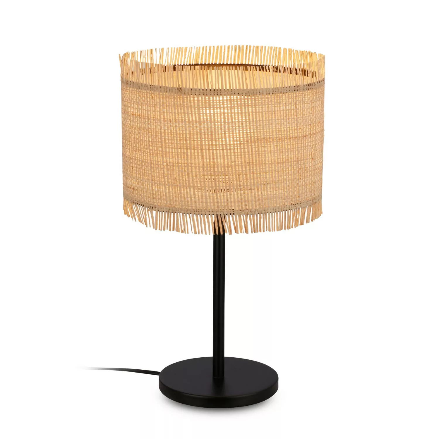 Briloner Tischleuchte Swing Nature Strohschirm E27 Fassung Natur günstig online kaufen
