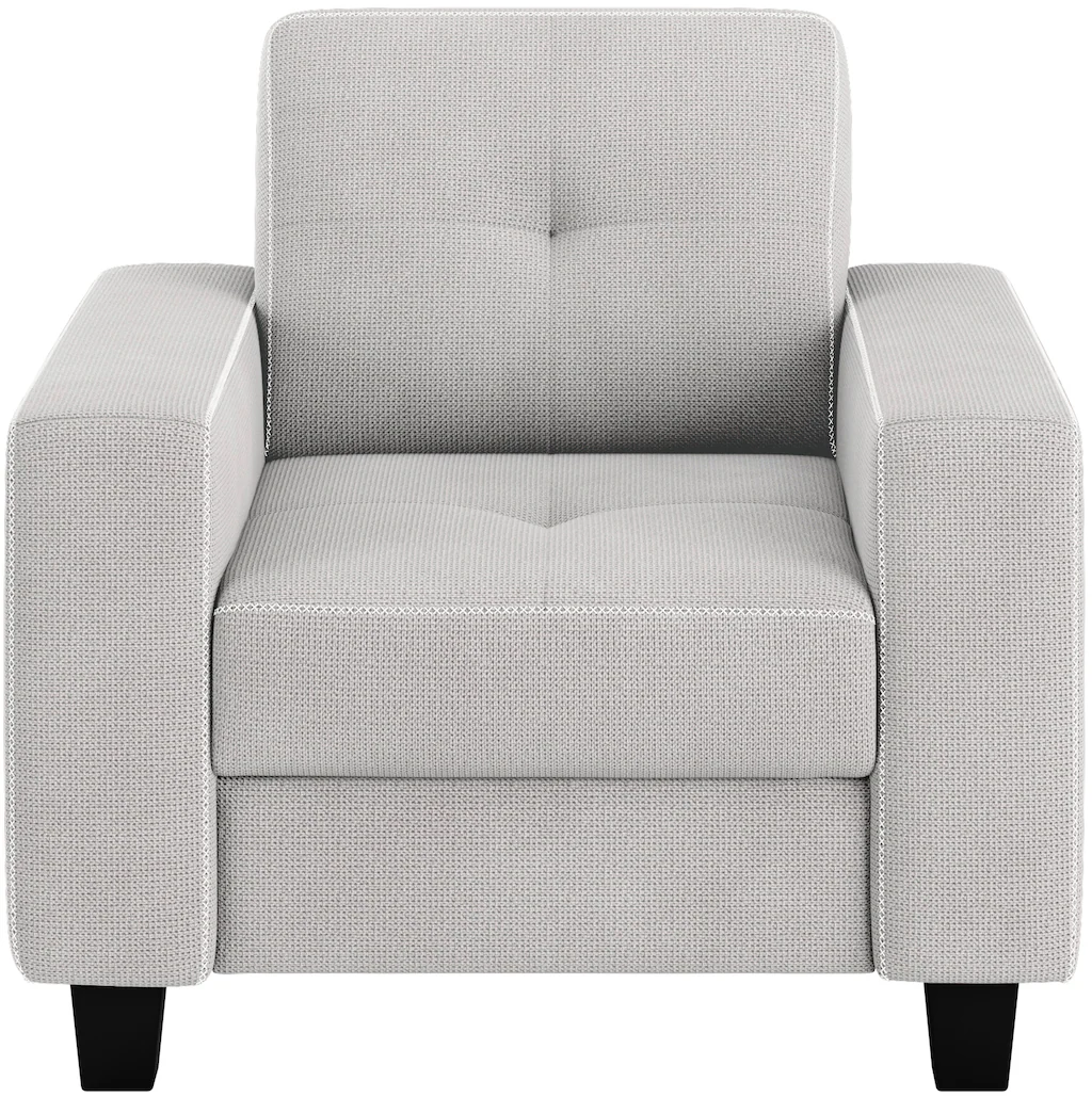 Places of Style Sessel "Varese", Kreuznaht in beige günstig online kaufen