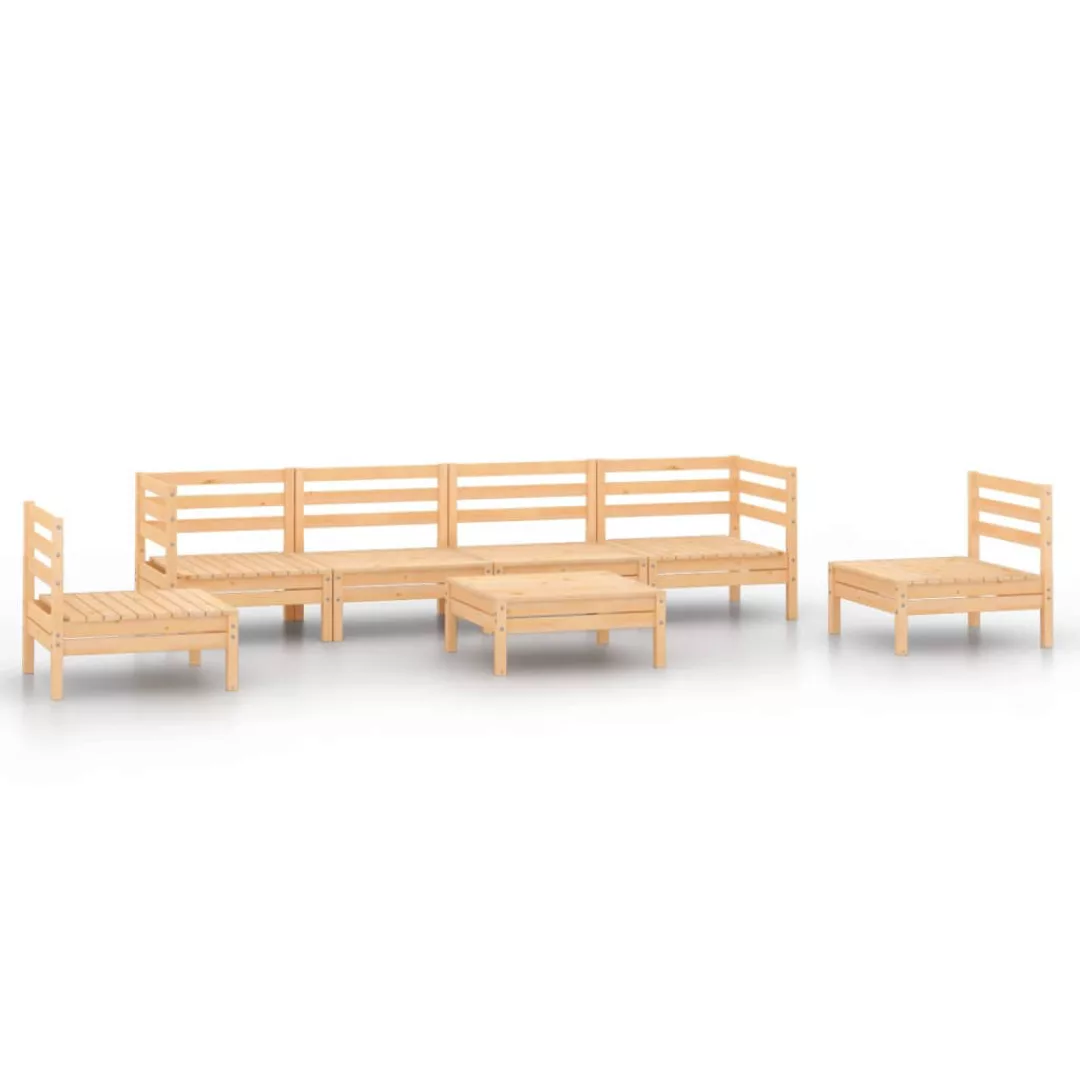 7-tlg. Garten-lounge-set Kiefer Massivholz günstig online kaufen