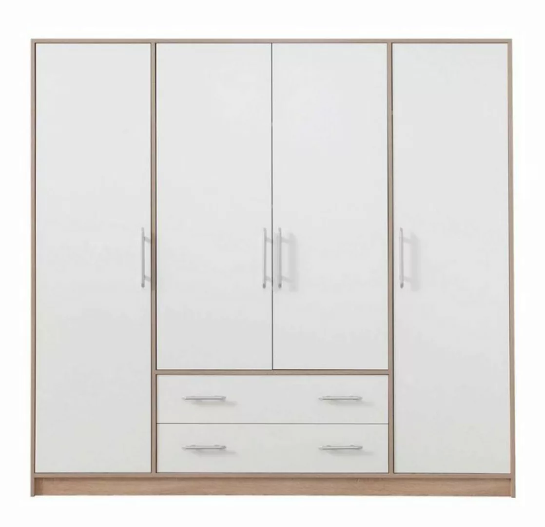 Feldmann-Wohnen Kleiderschrank Smart (1-St) 200x56x190cm Sonoma Eiche weiß günstig online kaufen