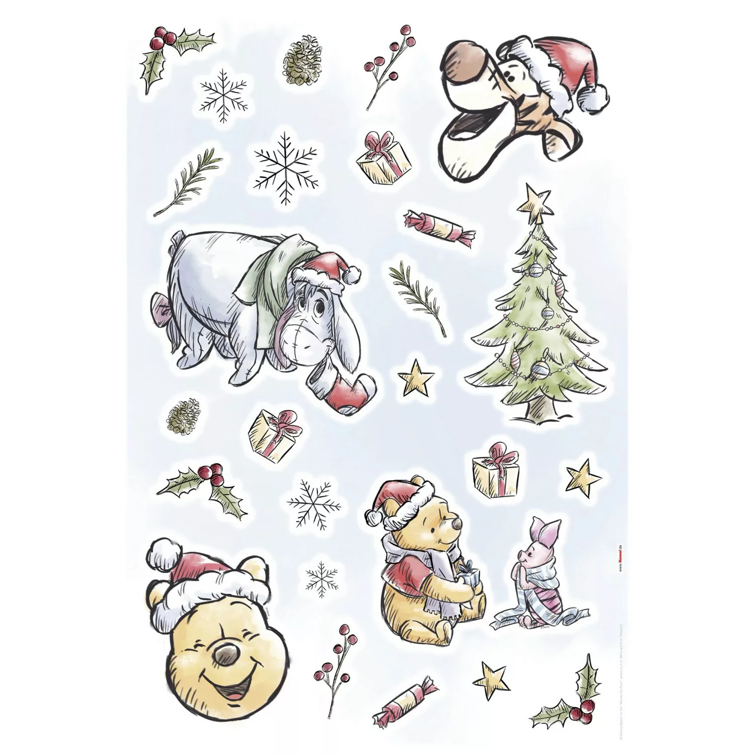 Komar Deko-Sticker Winnie Pooh Christmas 50 cm x 70 cm günstig online kaufen