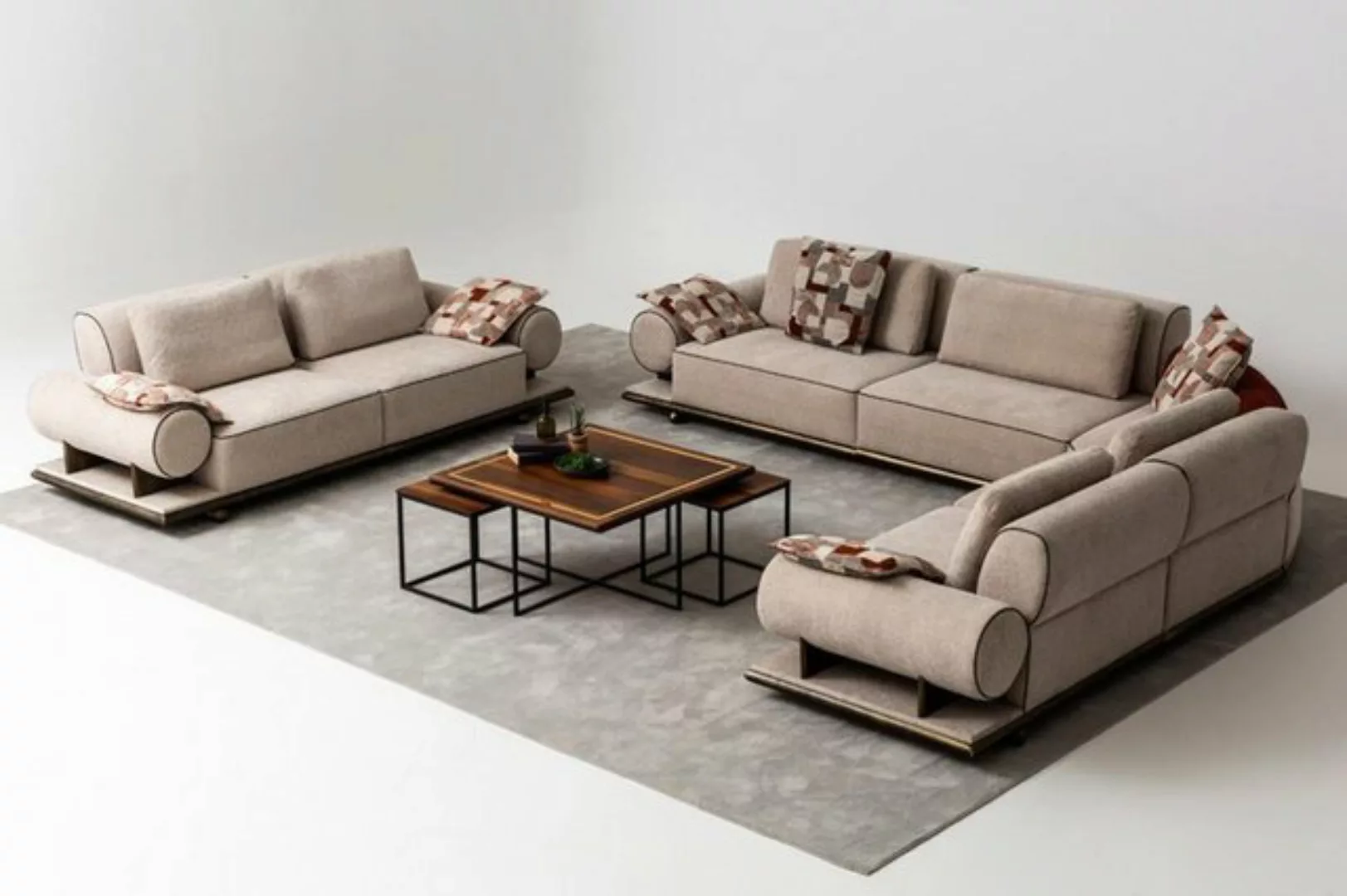 JVmoebel Ecksofa Stoffsofa Couch Wohnlandschaft Eck Design Modern Sofa Ecks günstig online kaufen