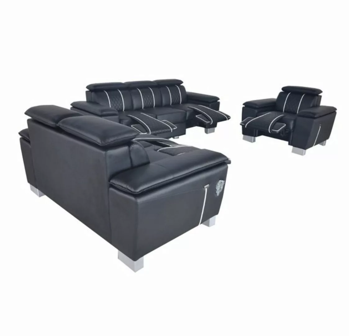 JVmoebel Sofa Schwarze Luxus Wohnzimmer Sofagarnitur 3+2+1 Modern Neu, Made günstig online kaufen