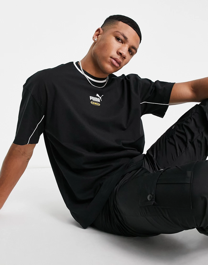 Puma – Kastiges T-Shirt in Schwarz im 90er-Stil günstig online kaufen