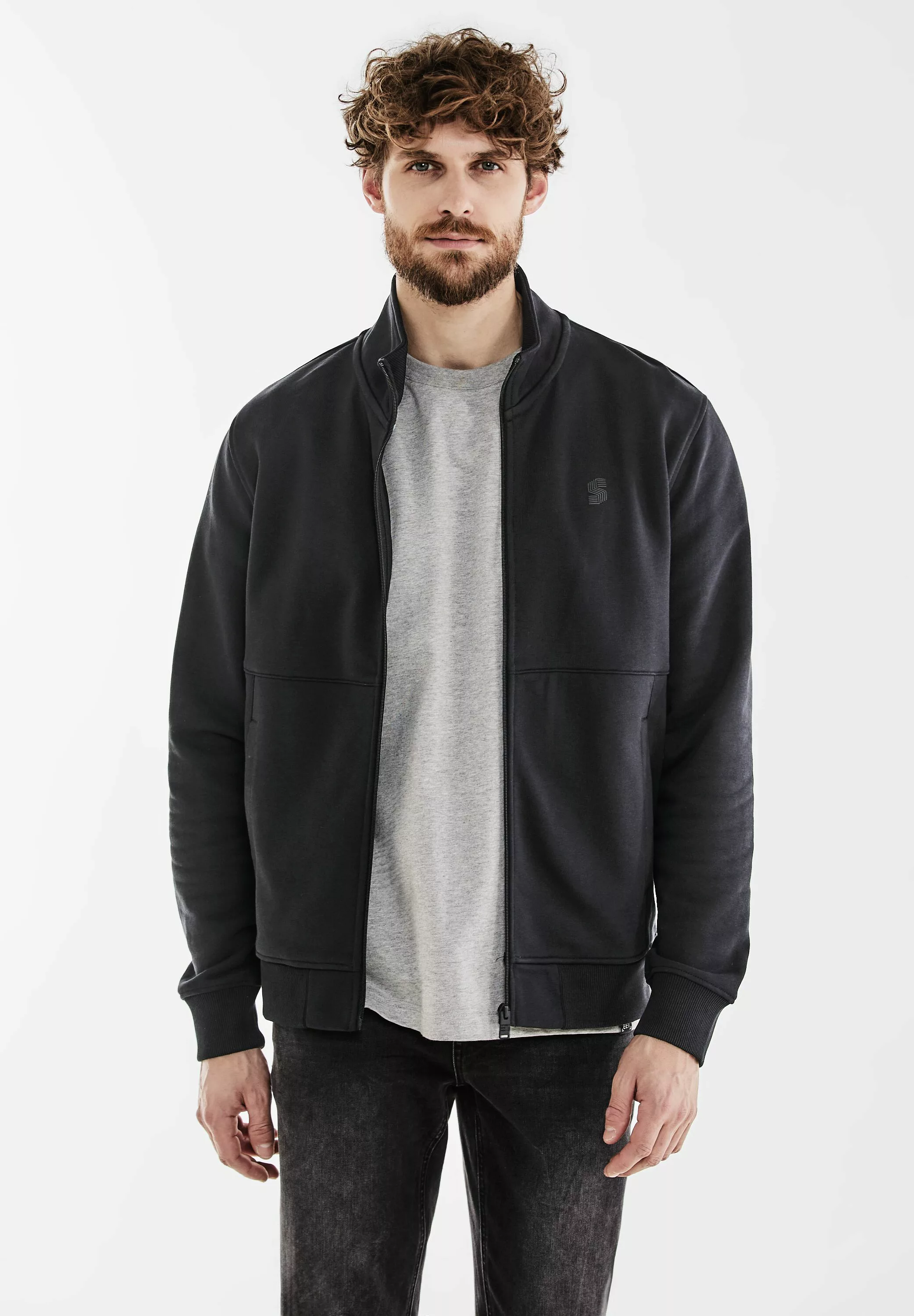 STREET ONE MEN Sweatjacke, mit Stehkragen günstig online kaufen