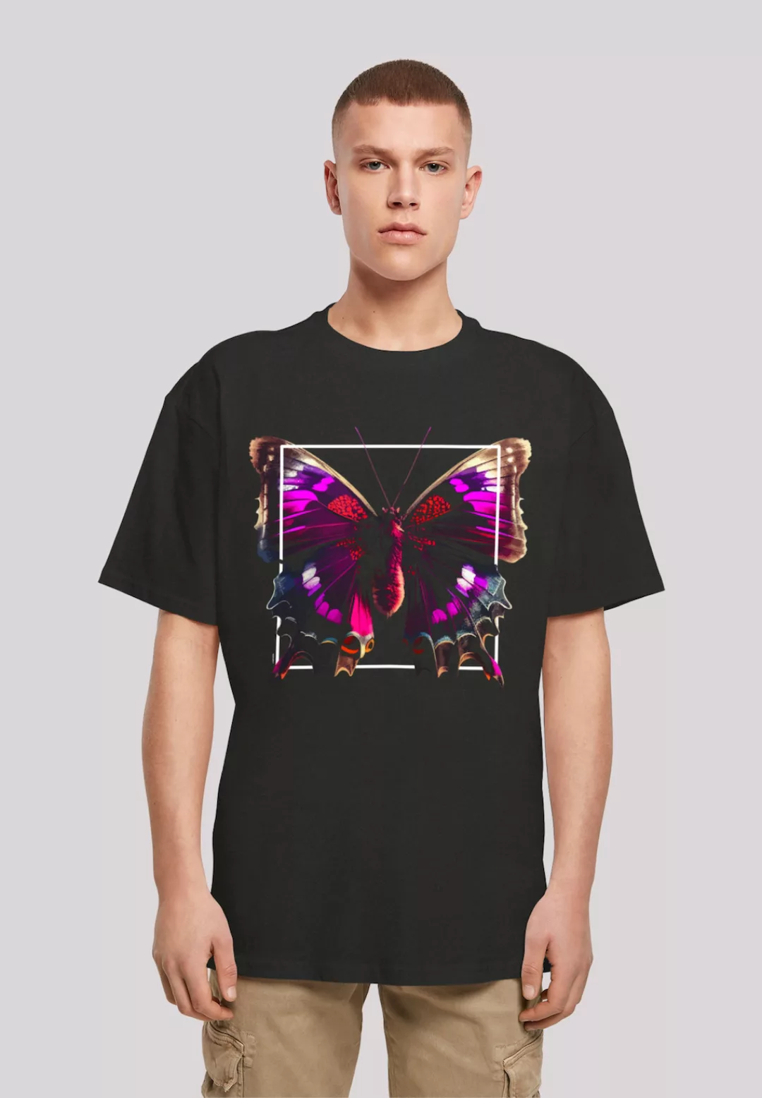 F4NT4STIC T-Shirt "Pink Schmetterling OVERSIZE TEE" günstig online kaufen